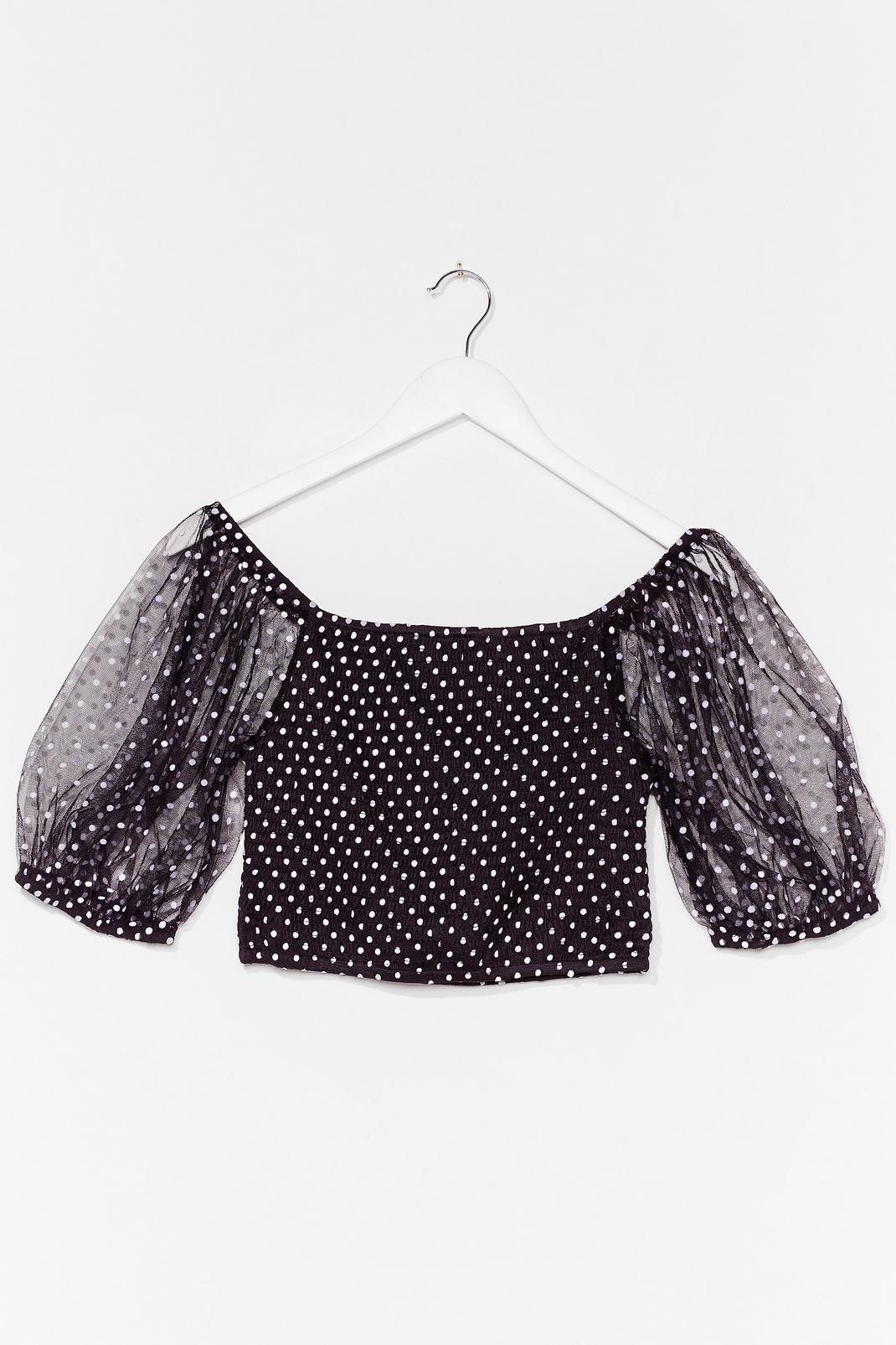 You Act So Puff Sleeve Polka Dot Top image number 1