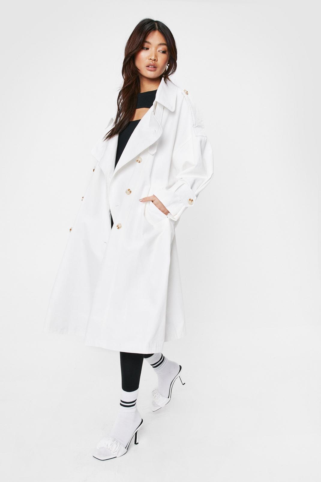 173 Oversized Double Breasted Belted Trench Coat image number 2
