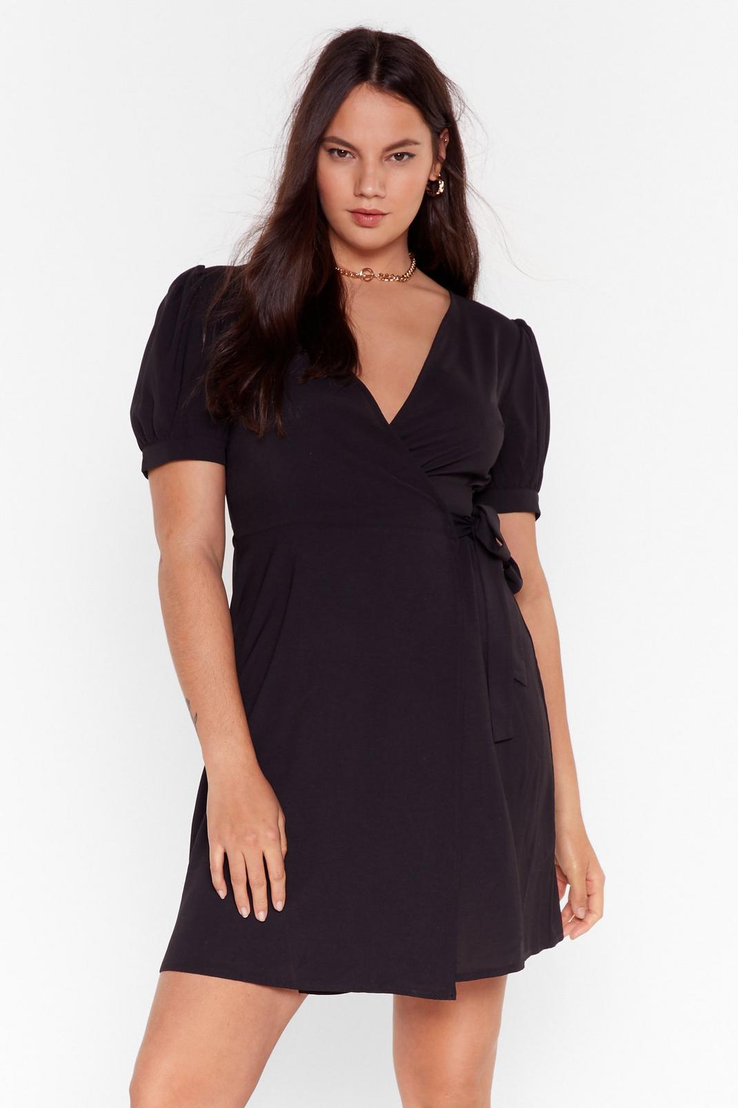 Plus Size Wrap Midi Dress with V-Neckline image number 1