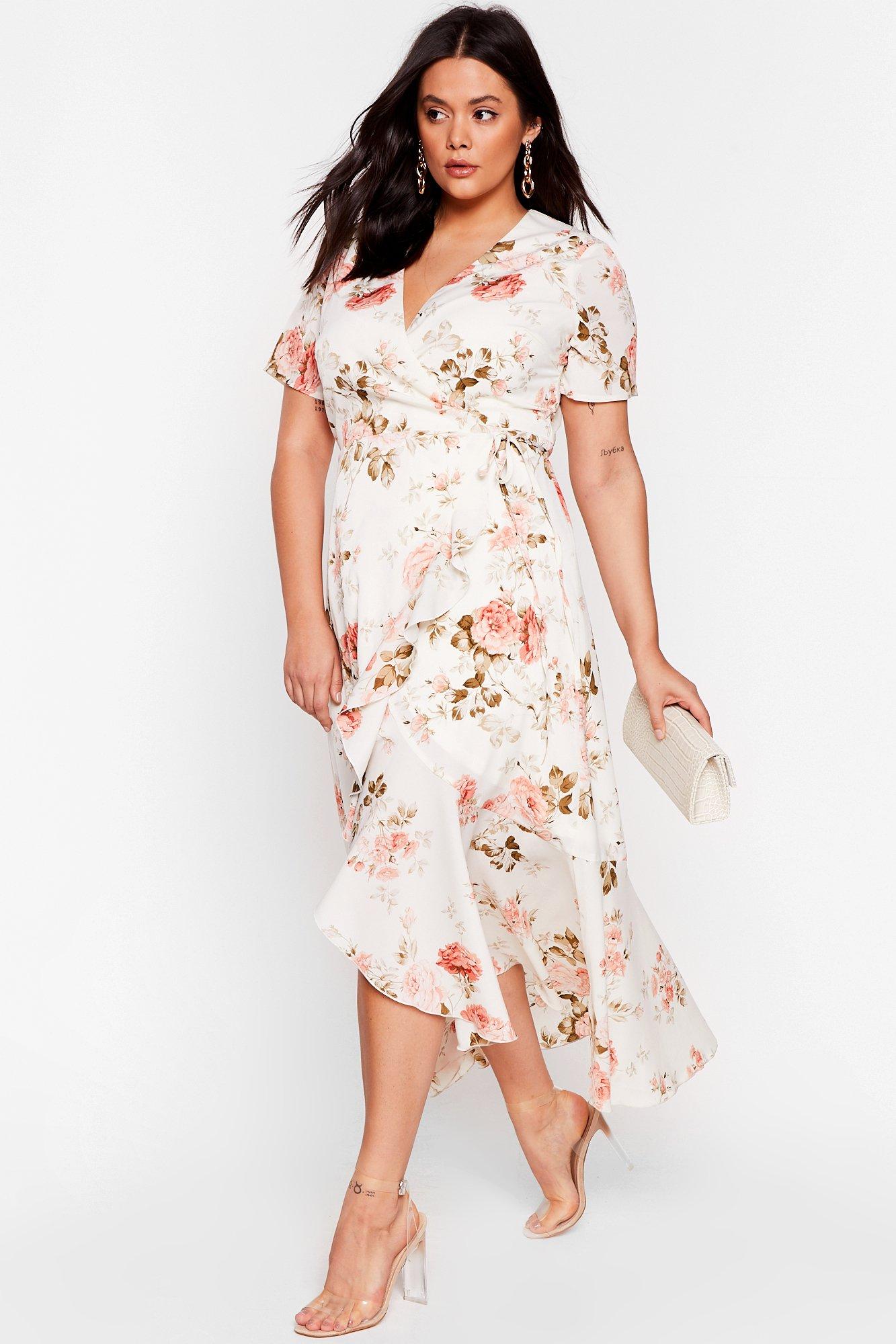 floral wrap over dress