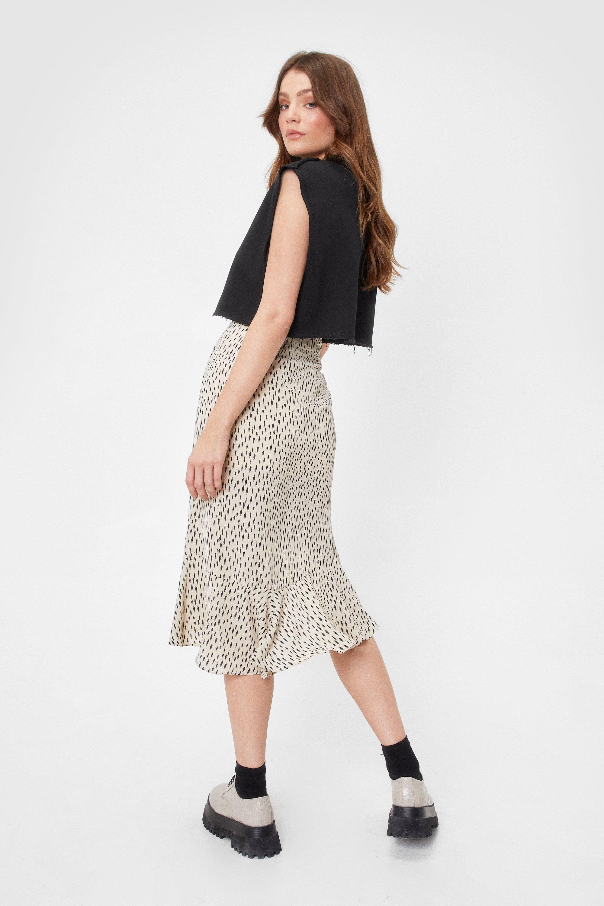 Leopard midi outlet skirt nasty gal