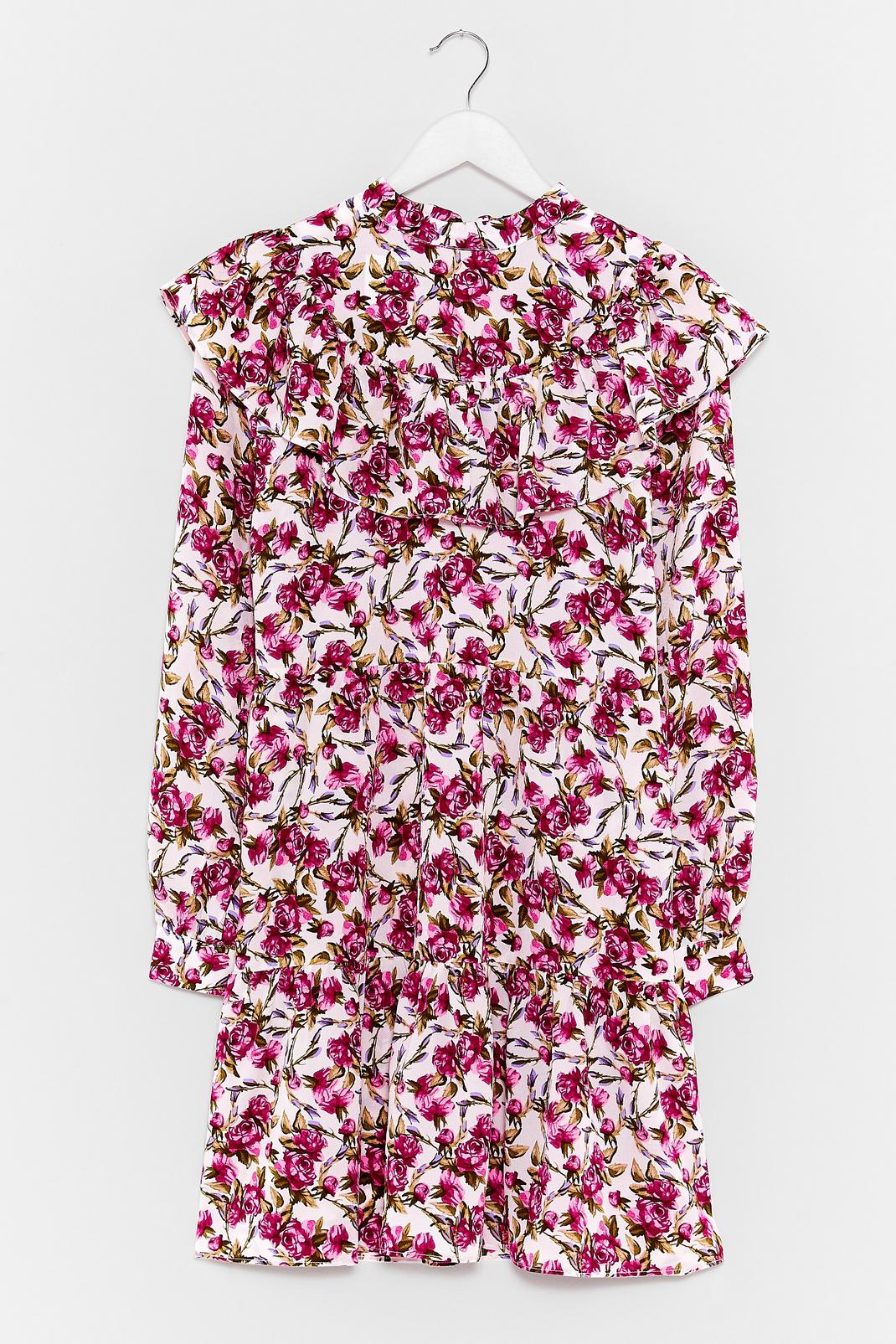 Floral Long Sleeve Mini Smock Dress image number 1