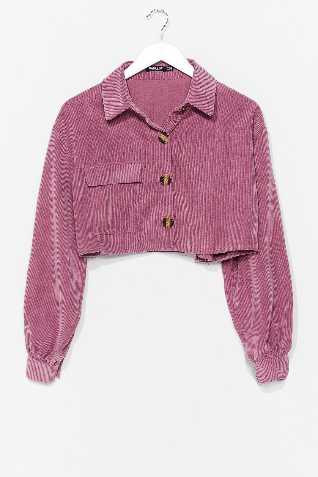 Mauve Play the Record-uroy Cropped Shirt image number 1