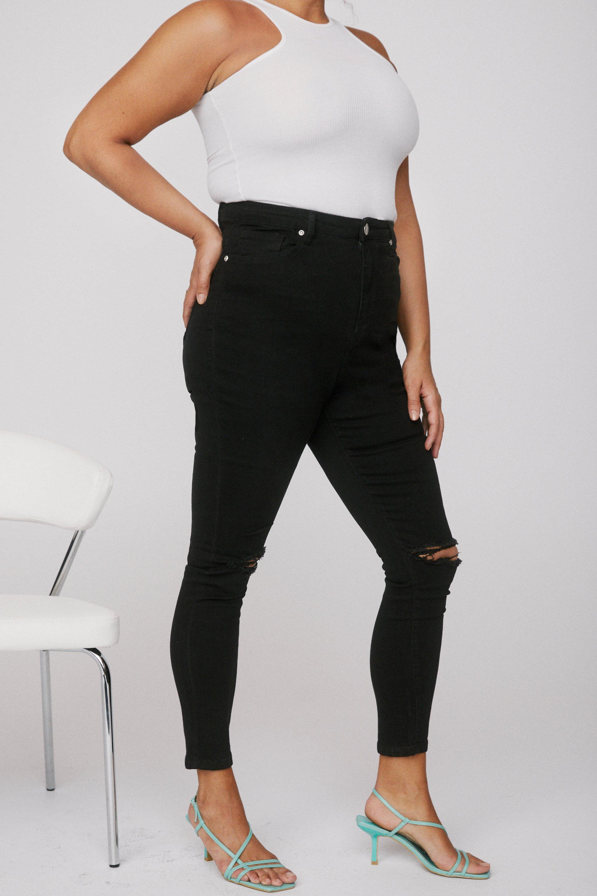 plus size skinny black jeans