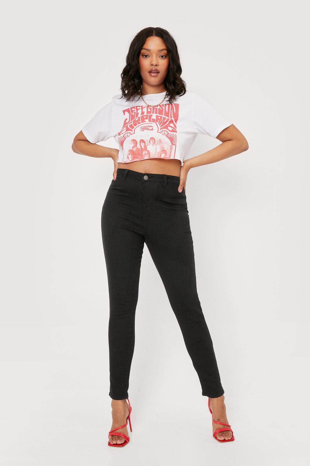 Black Plus Size Stretchy Skinny Jeans image number 1