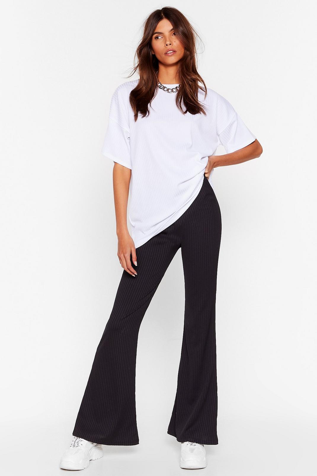 Together Again Oversized Tee and Flare Pants Set image number 1
