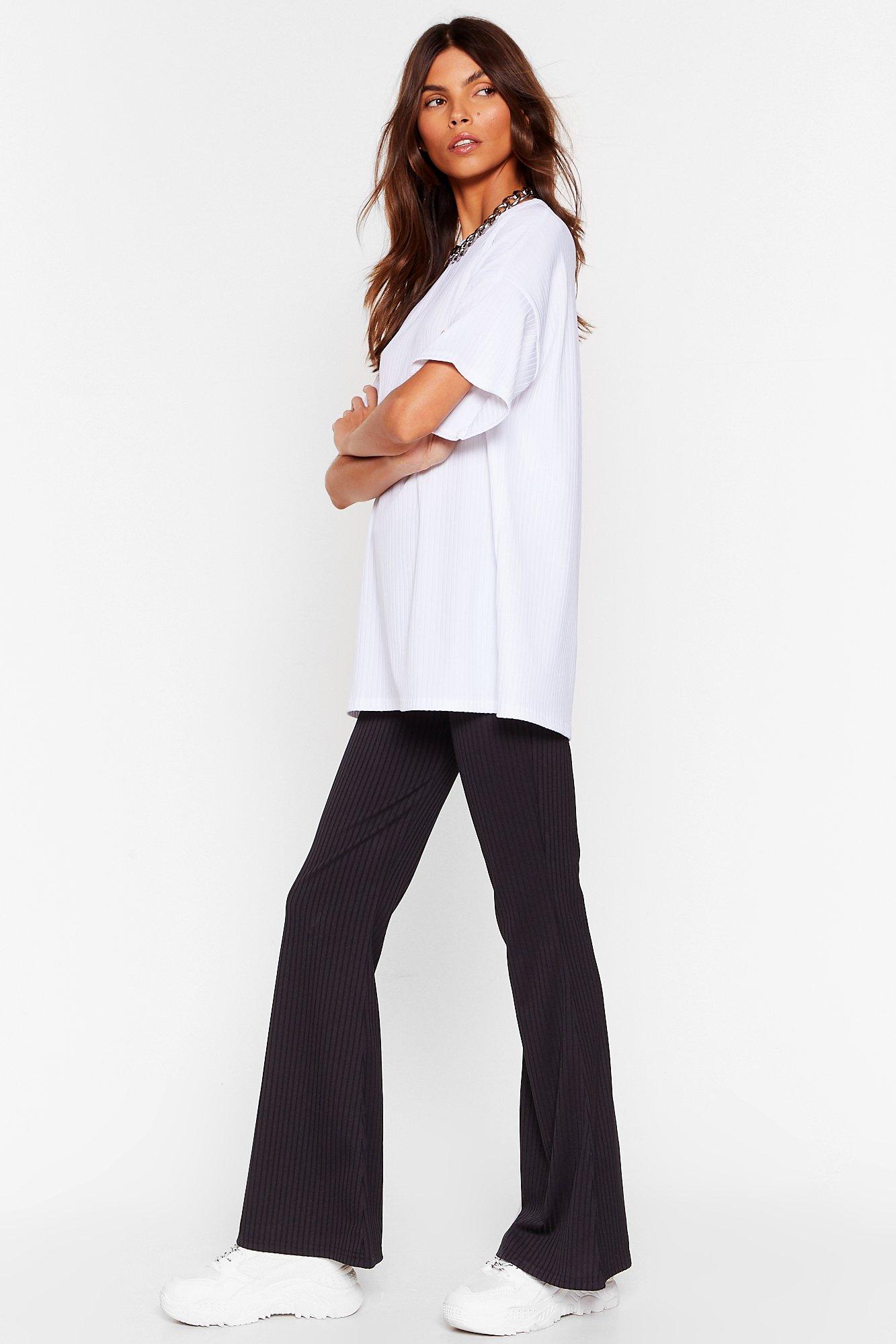 Together Again Oversized Tee and Flare Pants Set