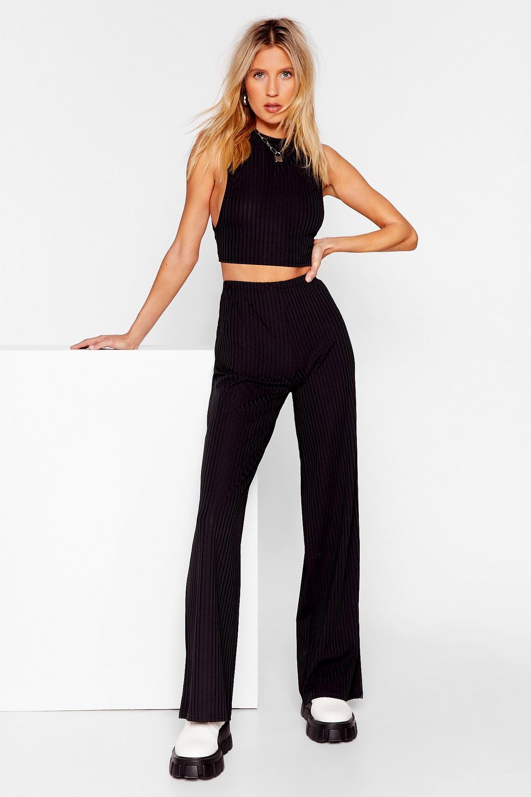 Get Straight to It Top and Wide-Leg Pants Set image number 1
