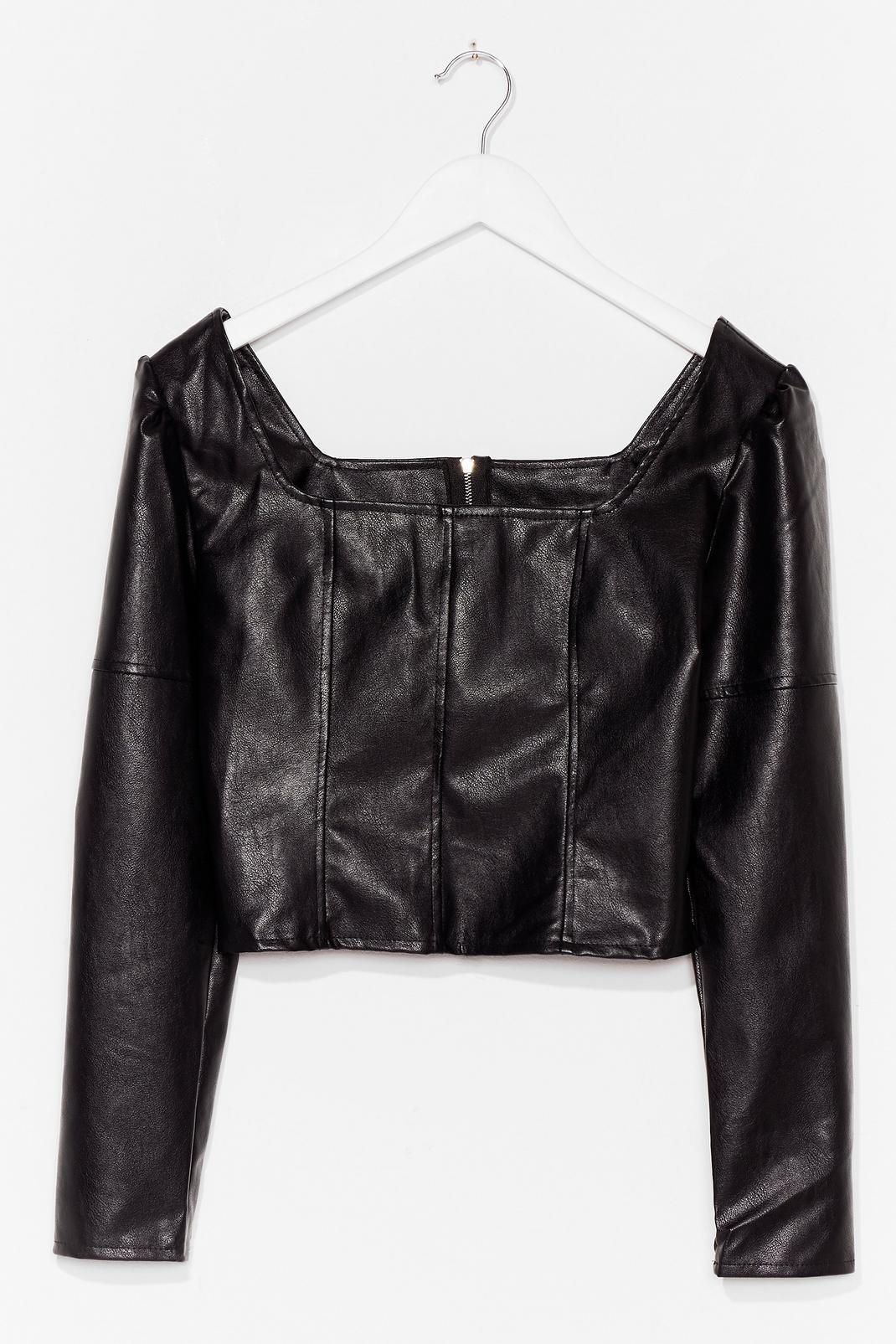 Faux Leather Say Faux Leather Crop Top image number 1