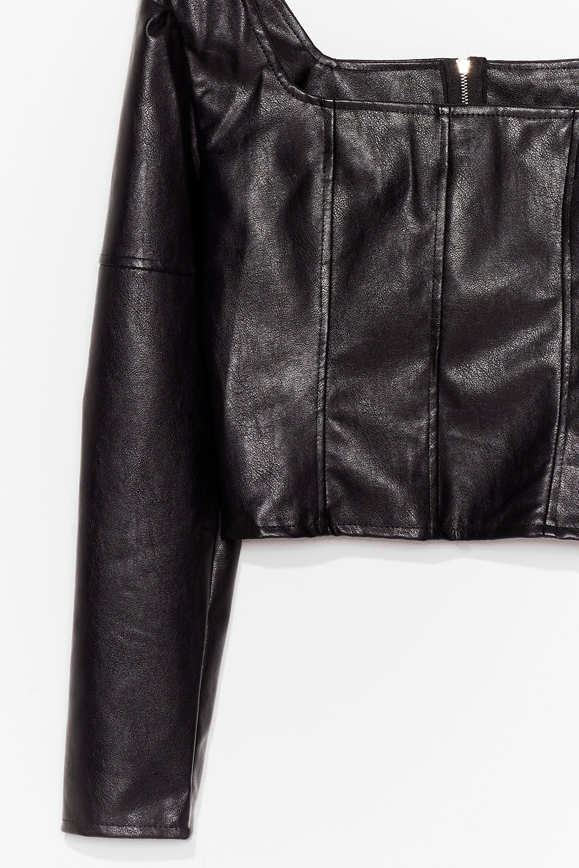 Faux Leather Say Faux Leather Crop Top