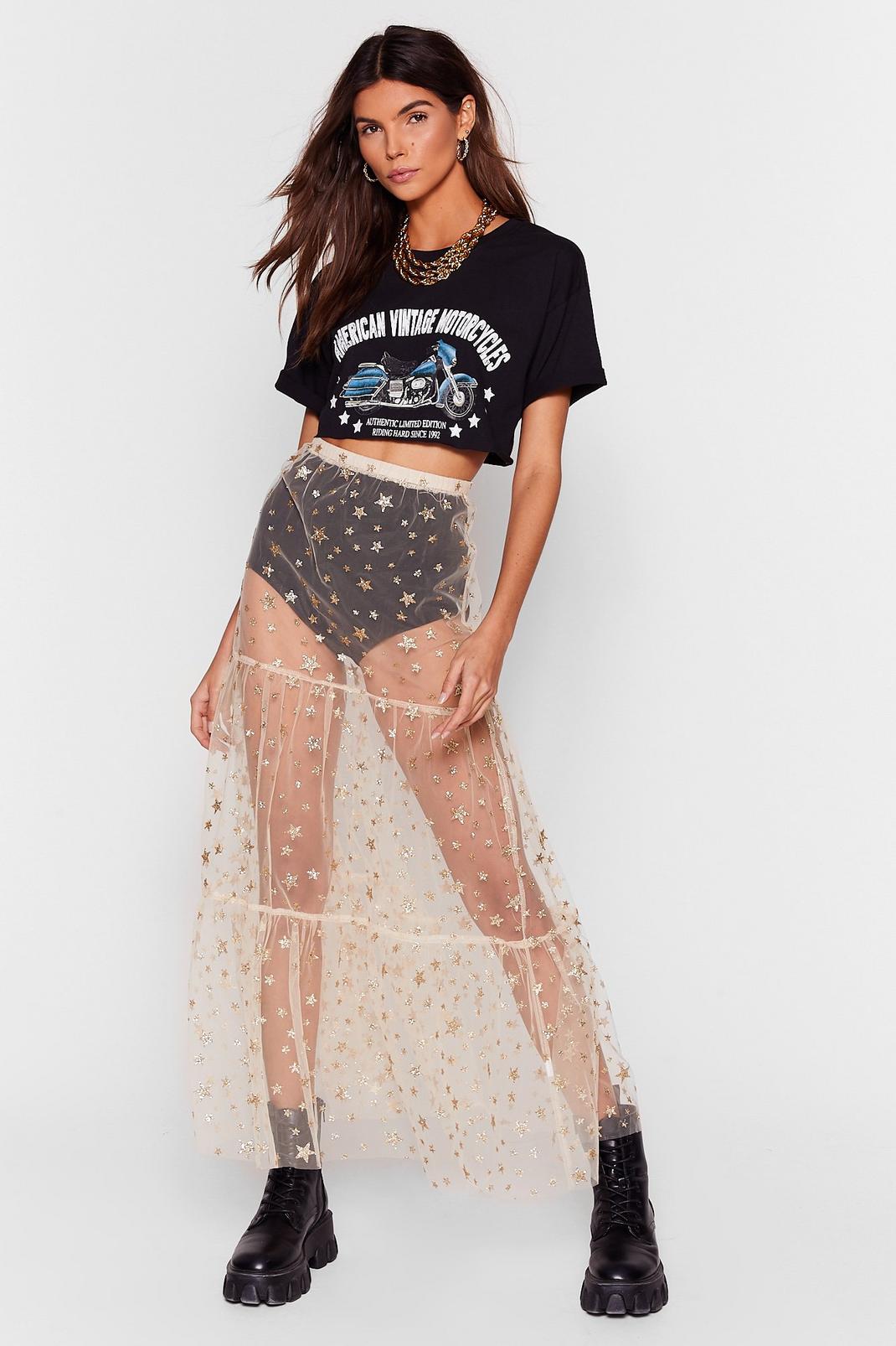 The Mesh is Yet to Come Star Maxi Skirt image number 1