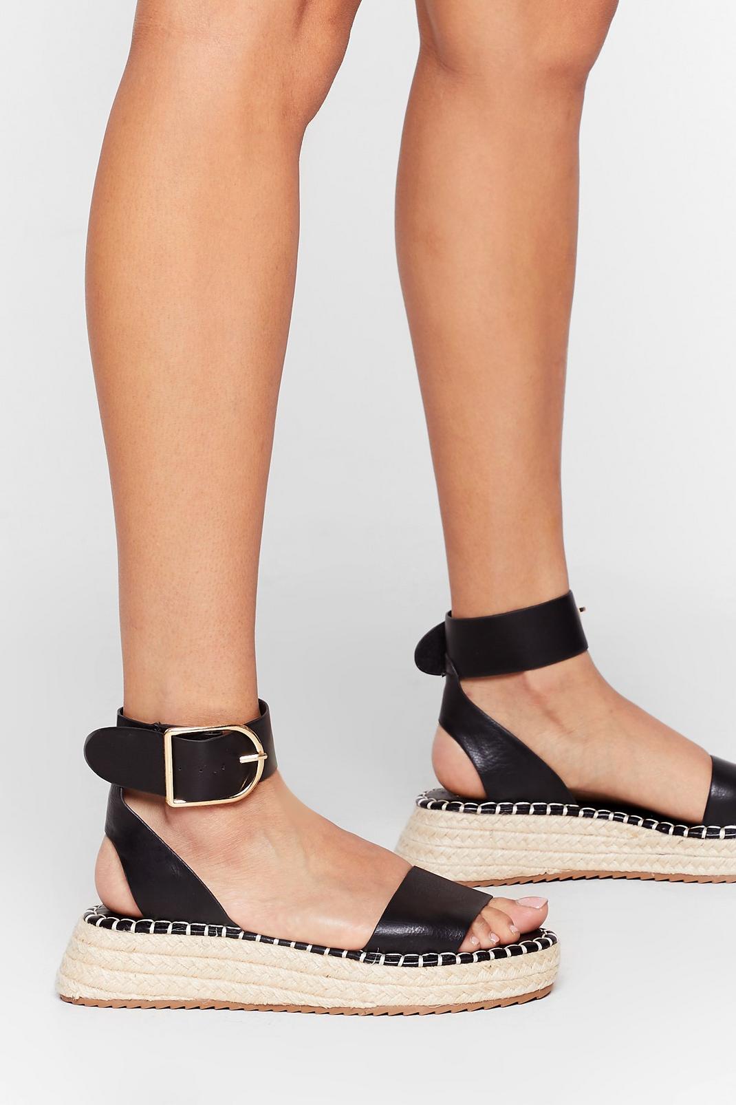 Still Don't Give a Buck-le Woven Platform Sandals image number 1