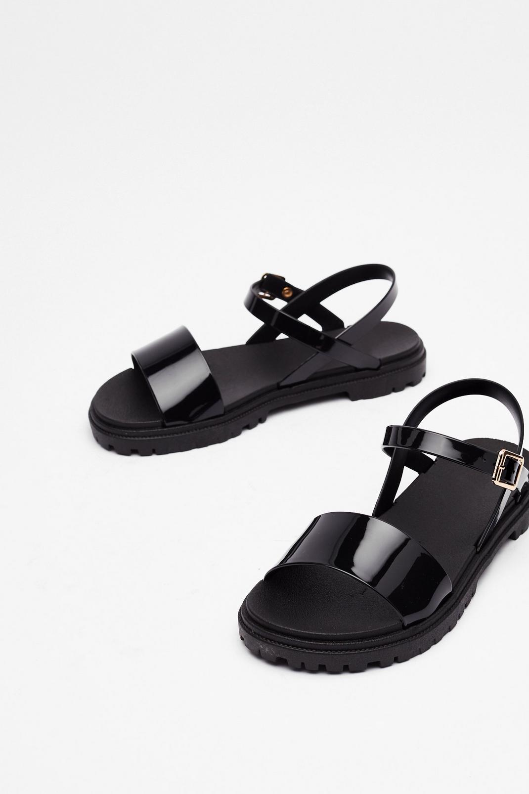 The Cleat is On Faux Leather Strappy Sandals image number 1