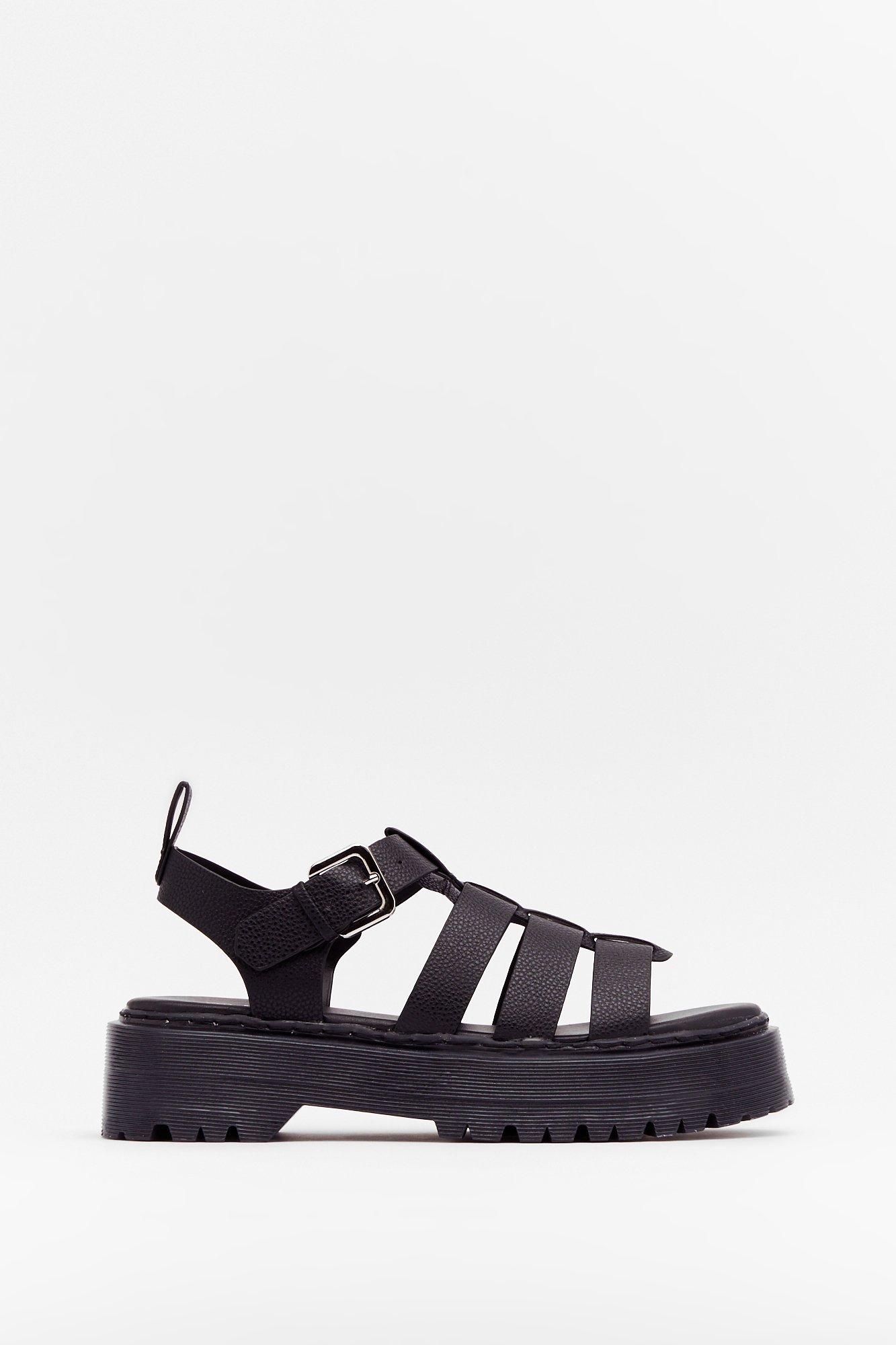 nasty gal black platform sandals