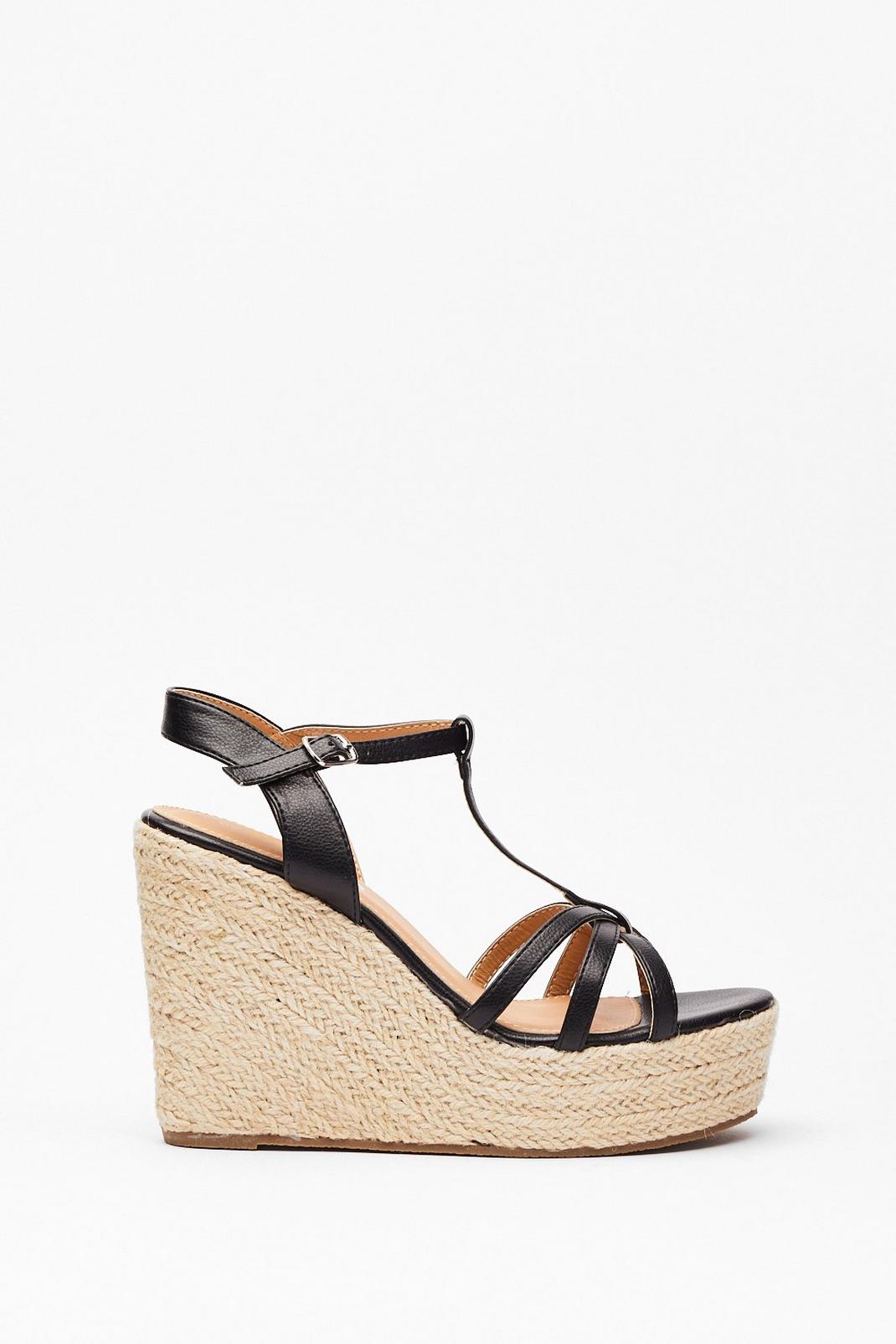Step Back Woven Strappy Wedges image number 1