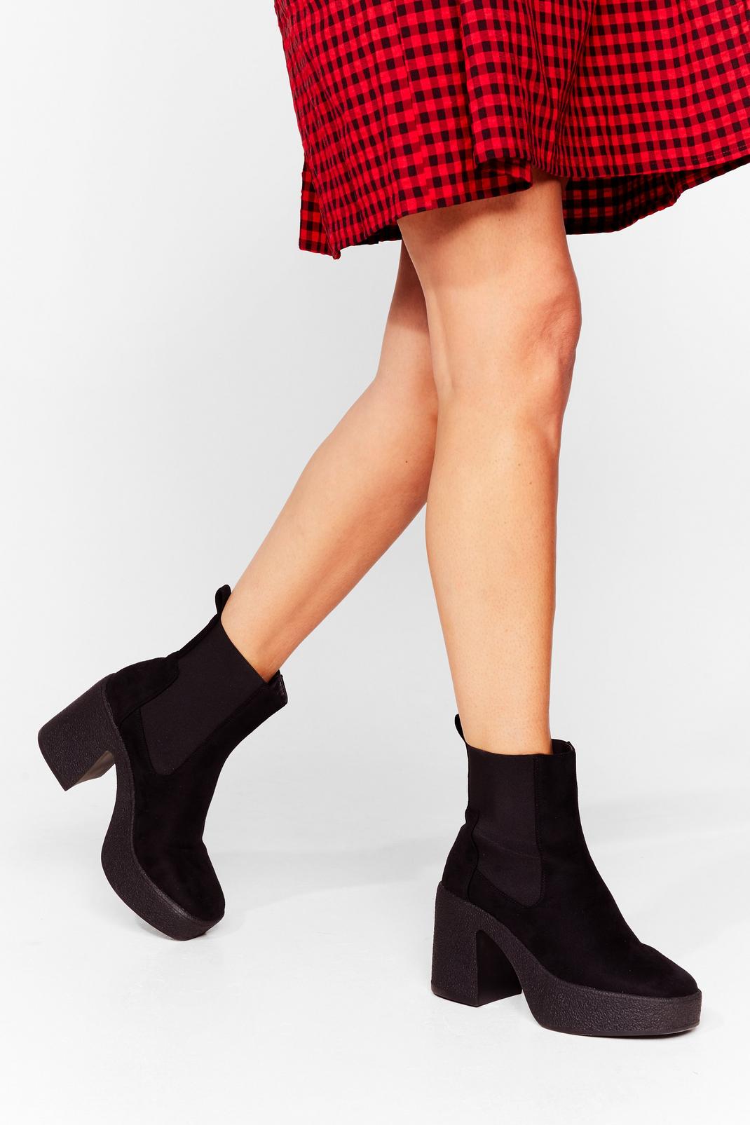 Long Live Sock and Roll Faux Suede Chelsea Boots image number 1
