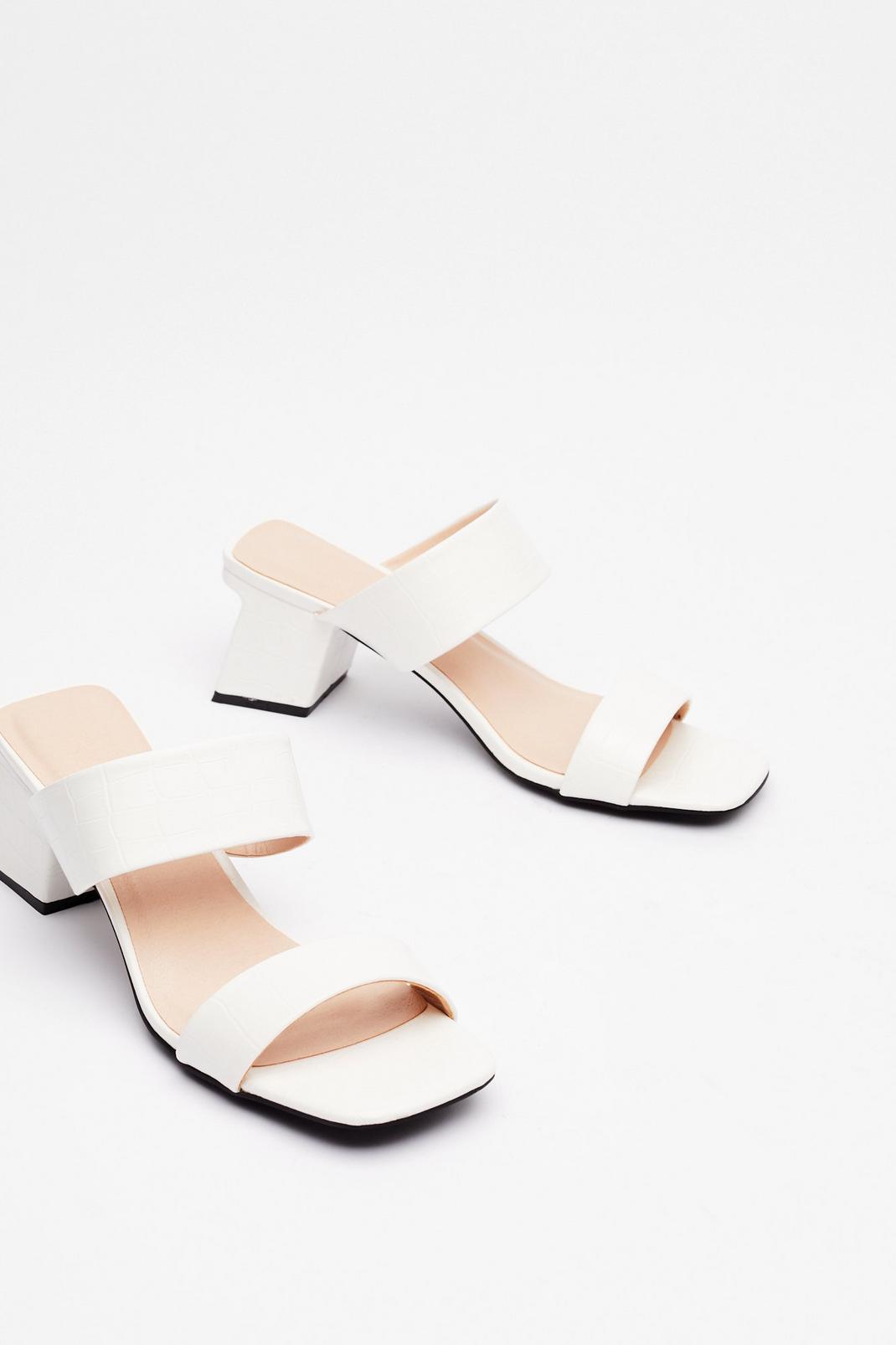 Slant Be Stopped Faux Leather Low Block Mules | Nasty Gal