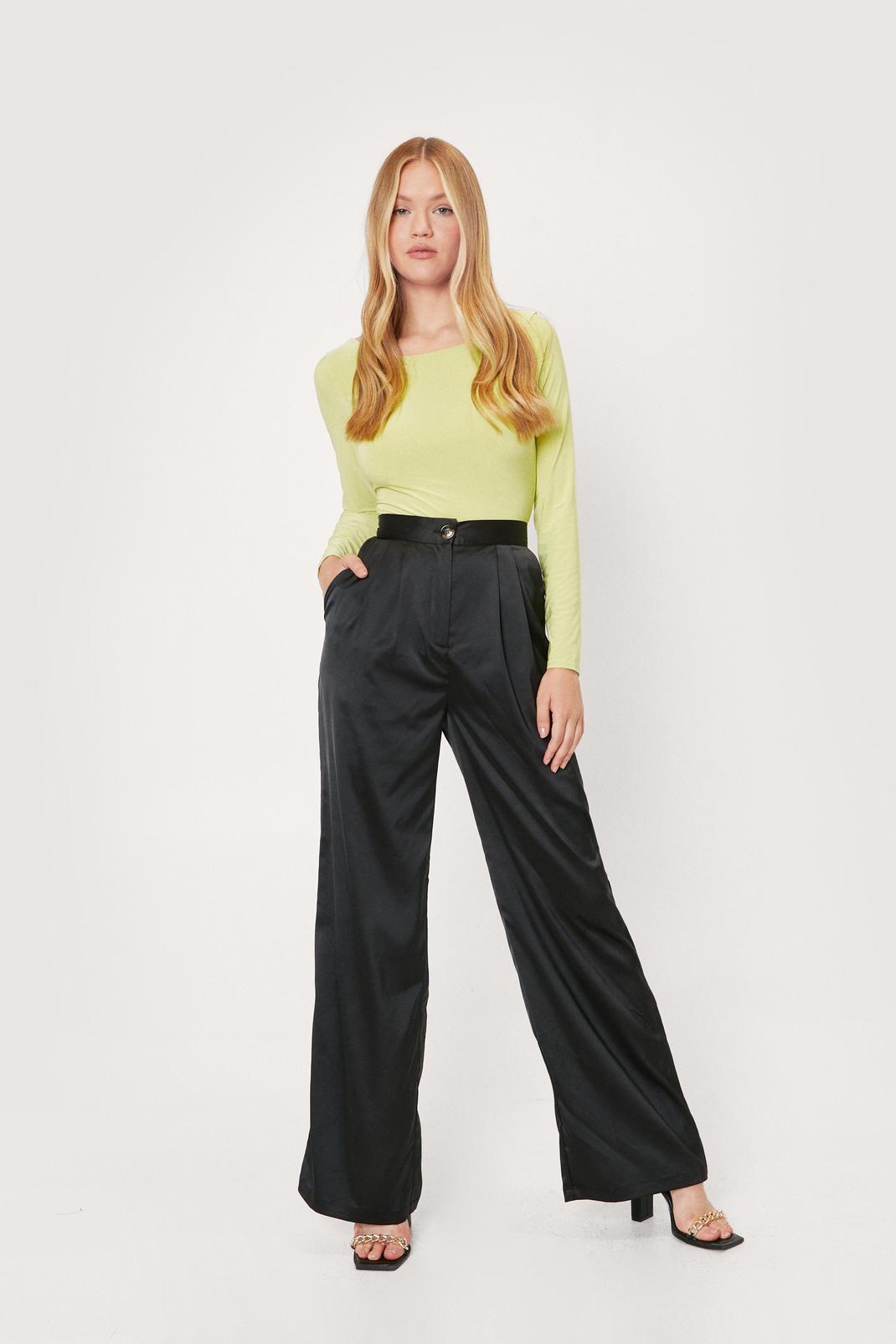 Sleek Out Satin Wide-Leg Trousers image number 1