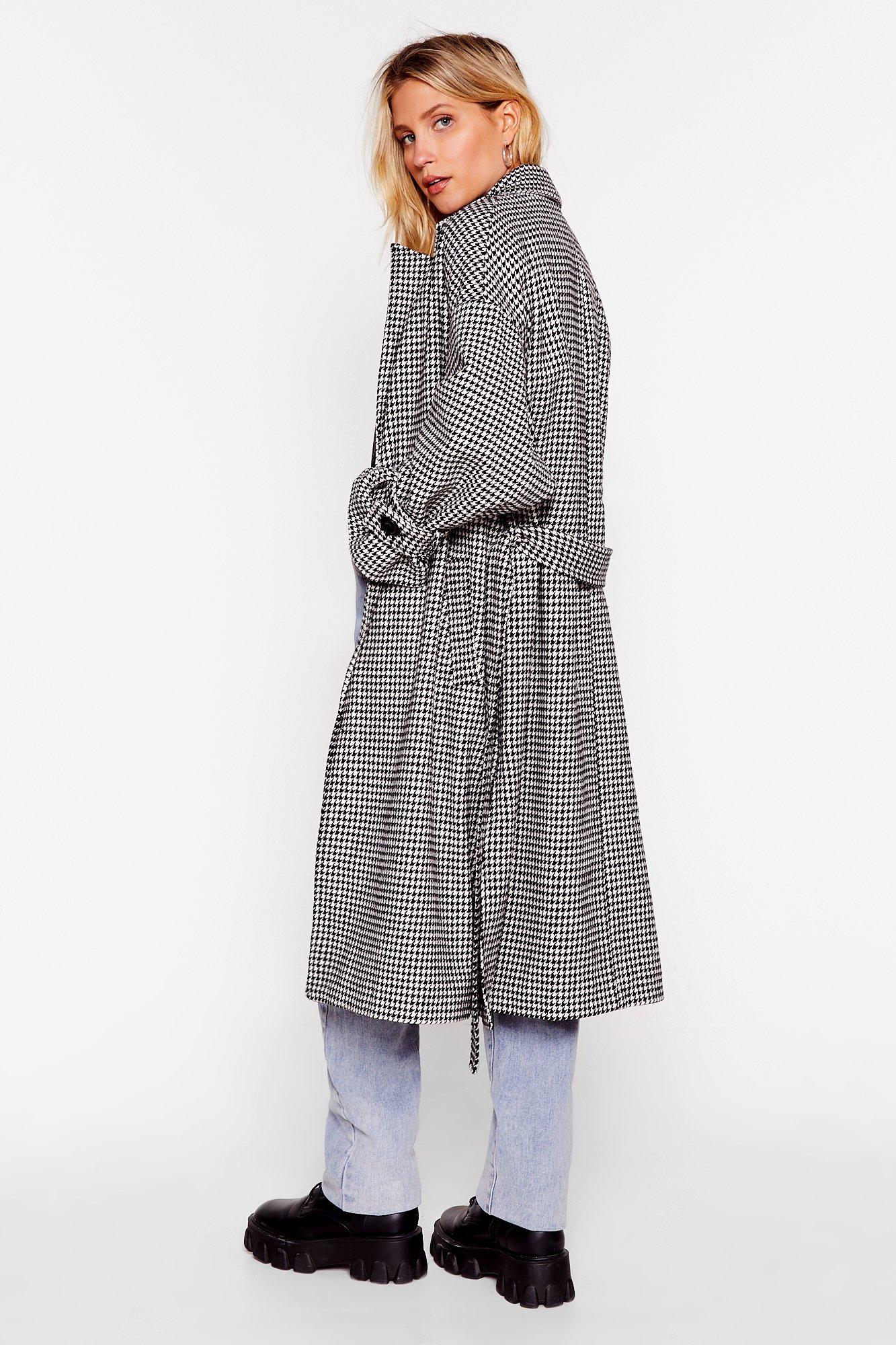 Houndstooth hotsell trench coat