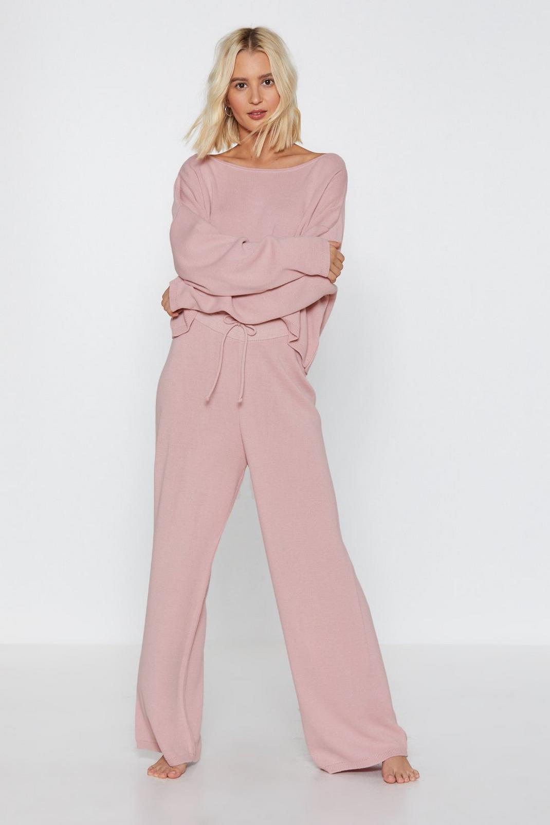 Slow Down Sweater and Wide-Leg Pant Lounge Set image number 1