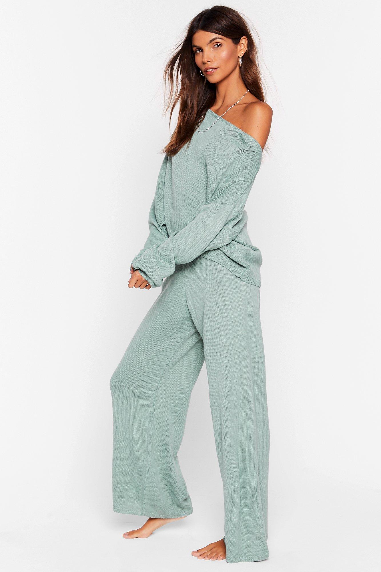 Jumper pants with off shoulder sale