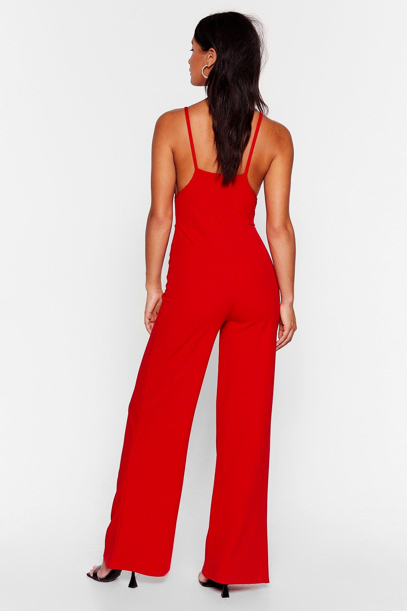 Going In Plunging Wide Leg Jumpsuit Nasty Gal