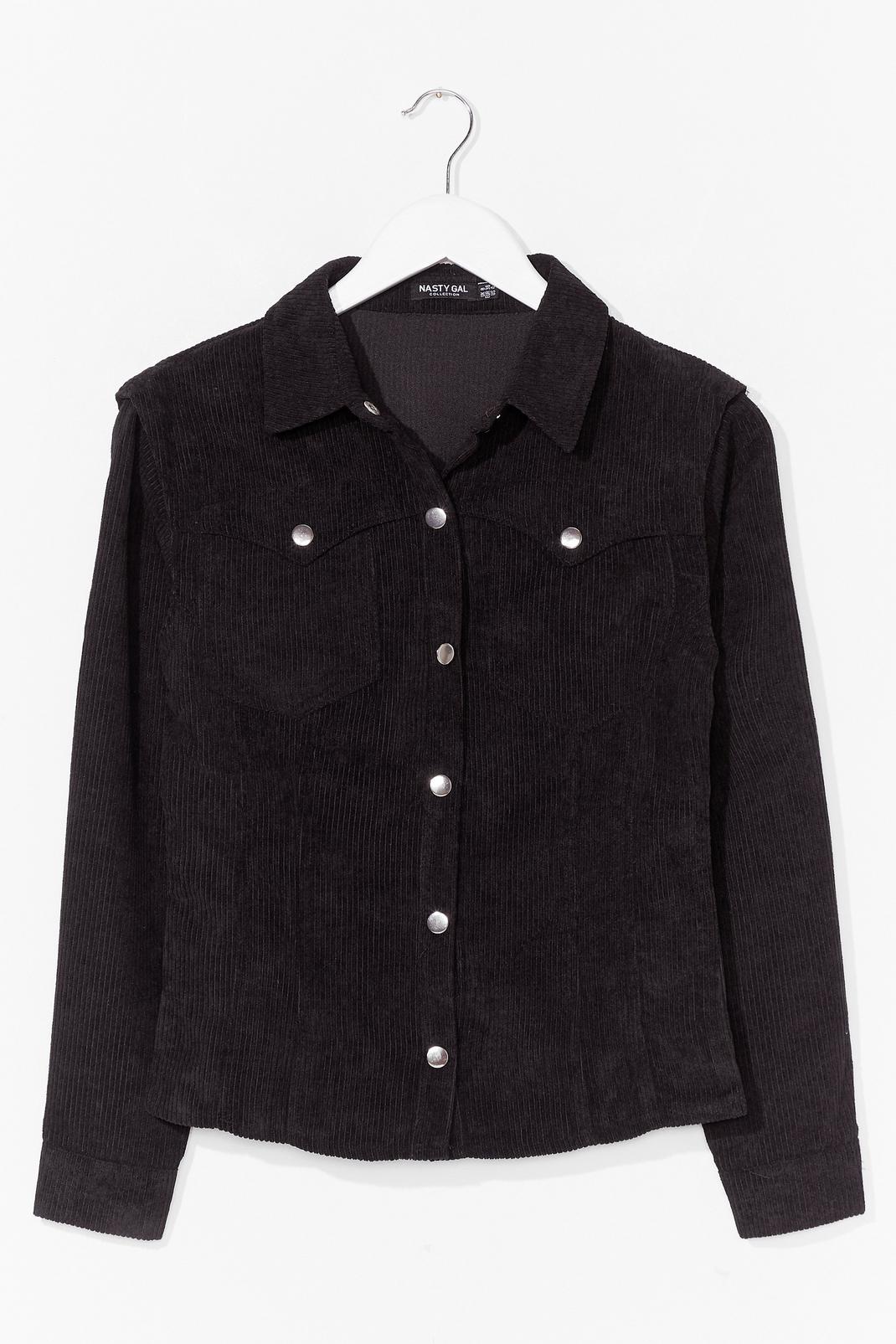 Black Western Button Down Corduroy Shirt image number 1