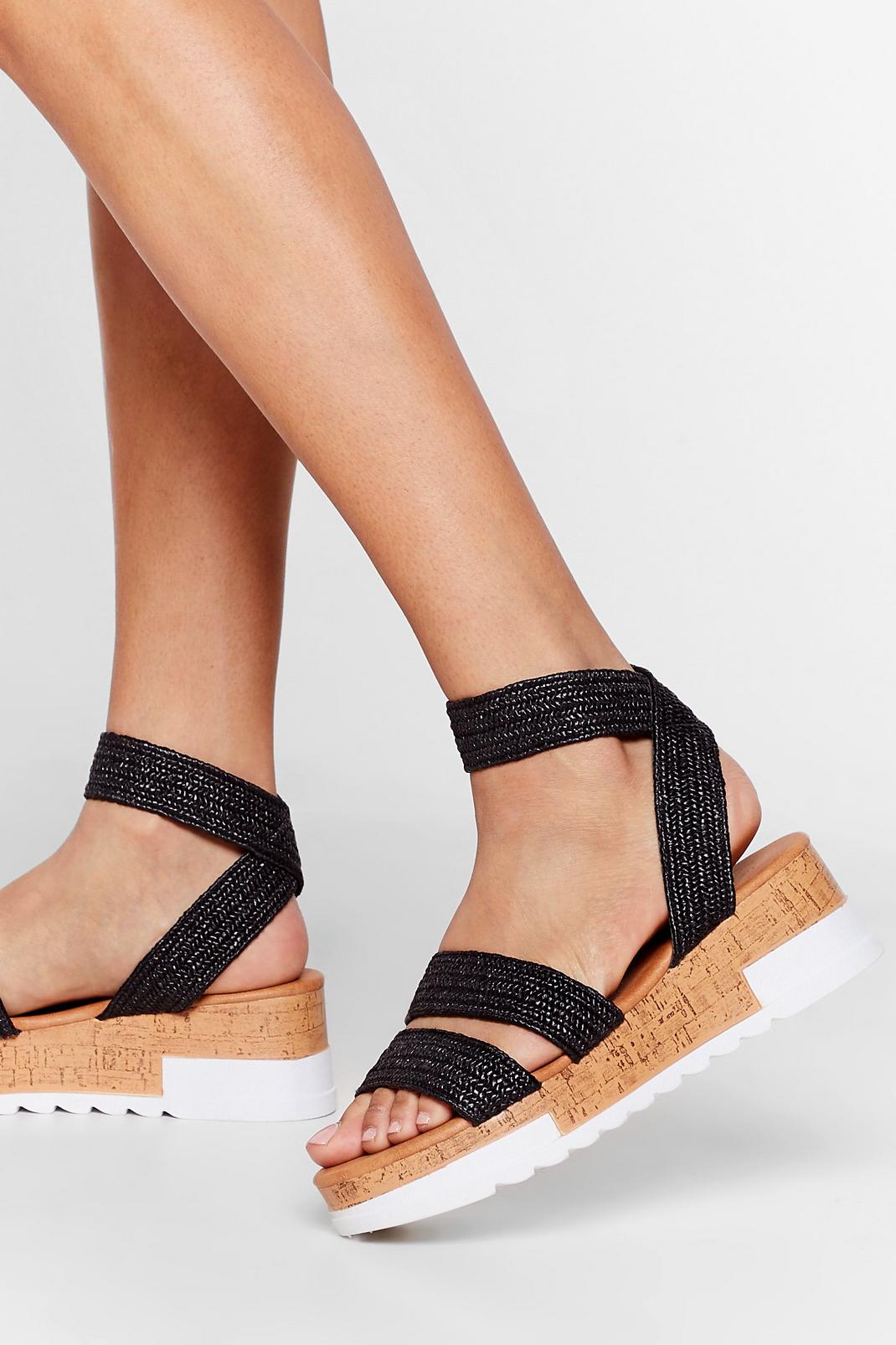 'Til the Sun Come's Up Woven Strappy Sandals image number 1