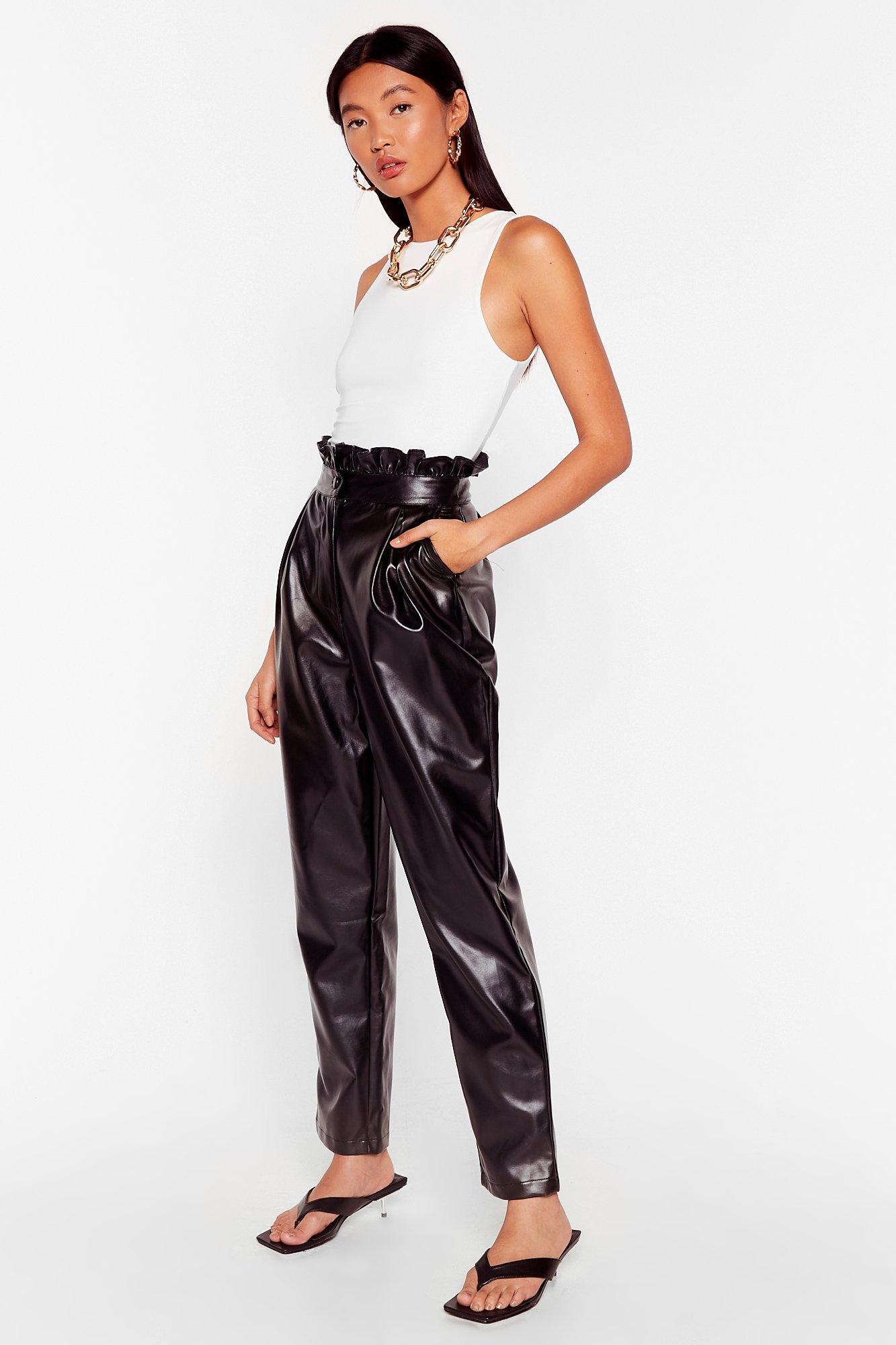 See and Shop the Faux Leather Paperbag Pants at Target