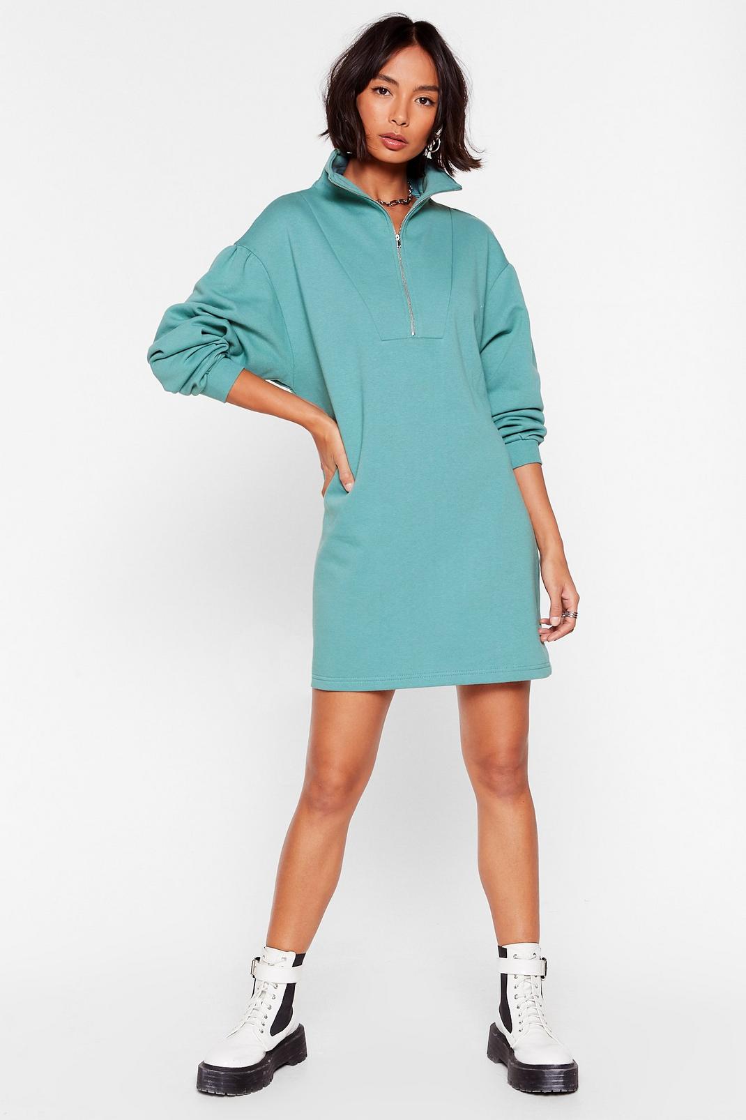zip up sweatshirt dress