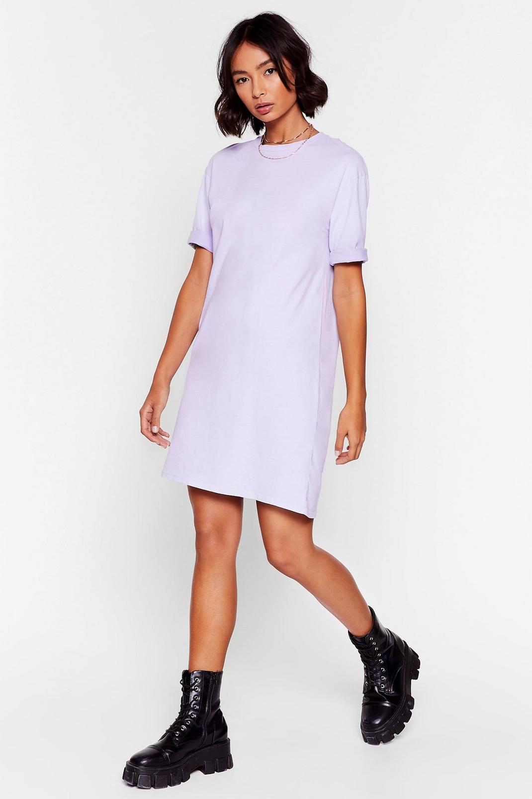 Lilac Washed Short Sleeve T-Shirt Dress image number 1