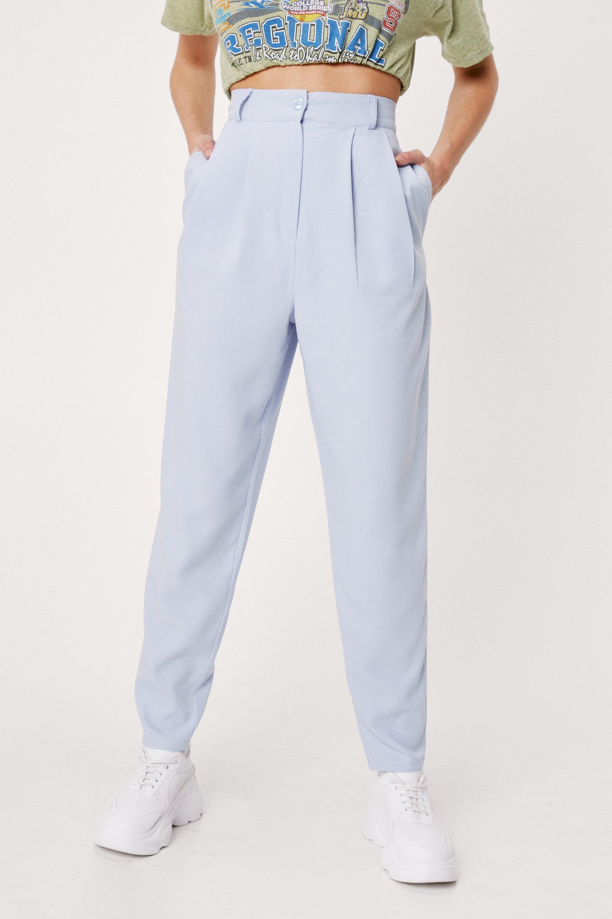 Pleat Don't Go High-Waisted Tapered Trousers