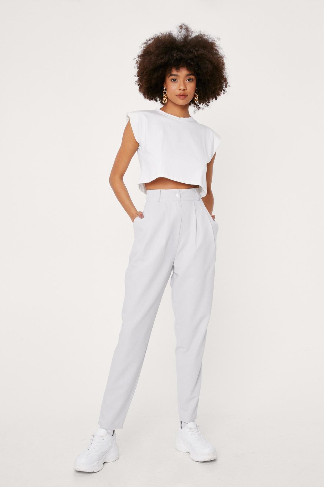 Sage High Waisted Pleated Tapered Pants image number 1