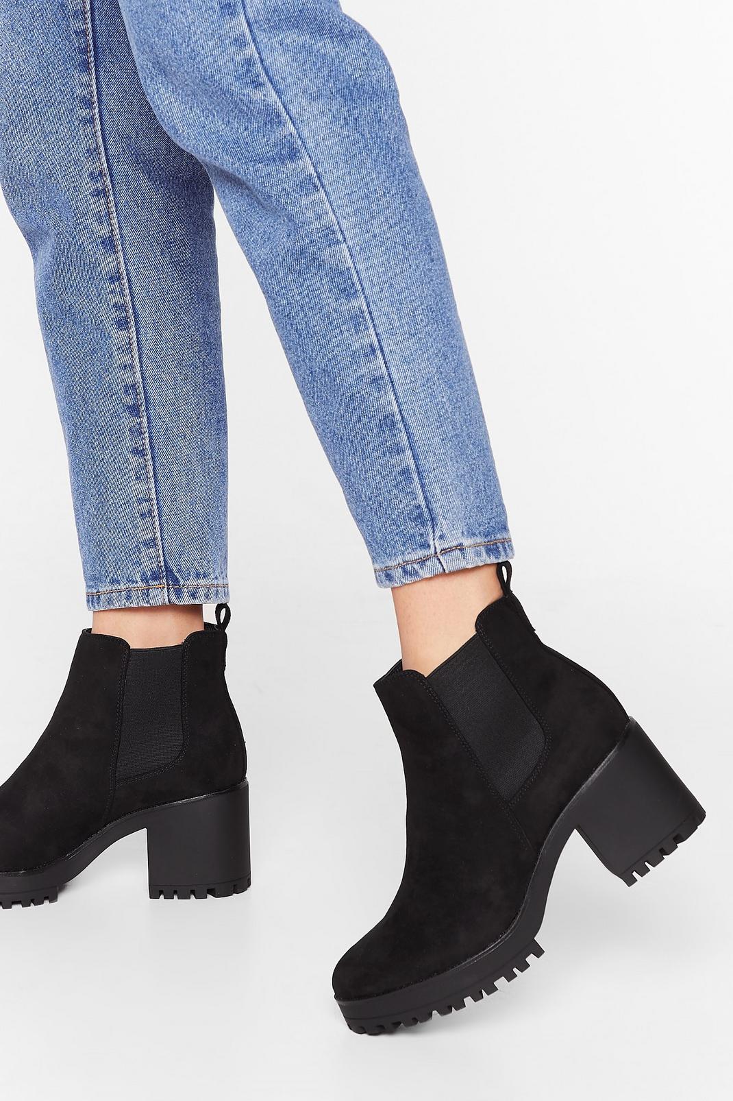 We've All Faux Suede Mistakes Heeled Ankle Boots image number 1