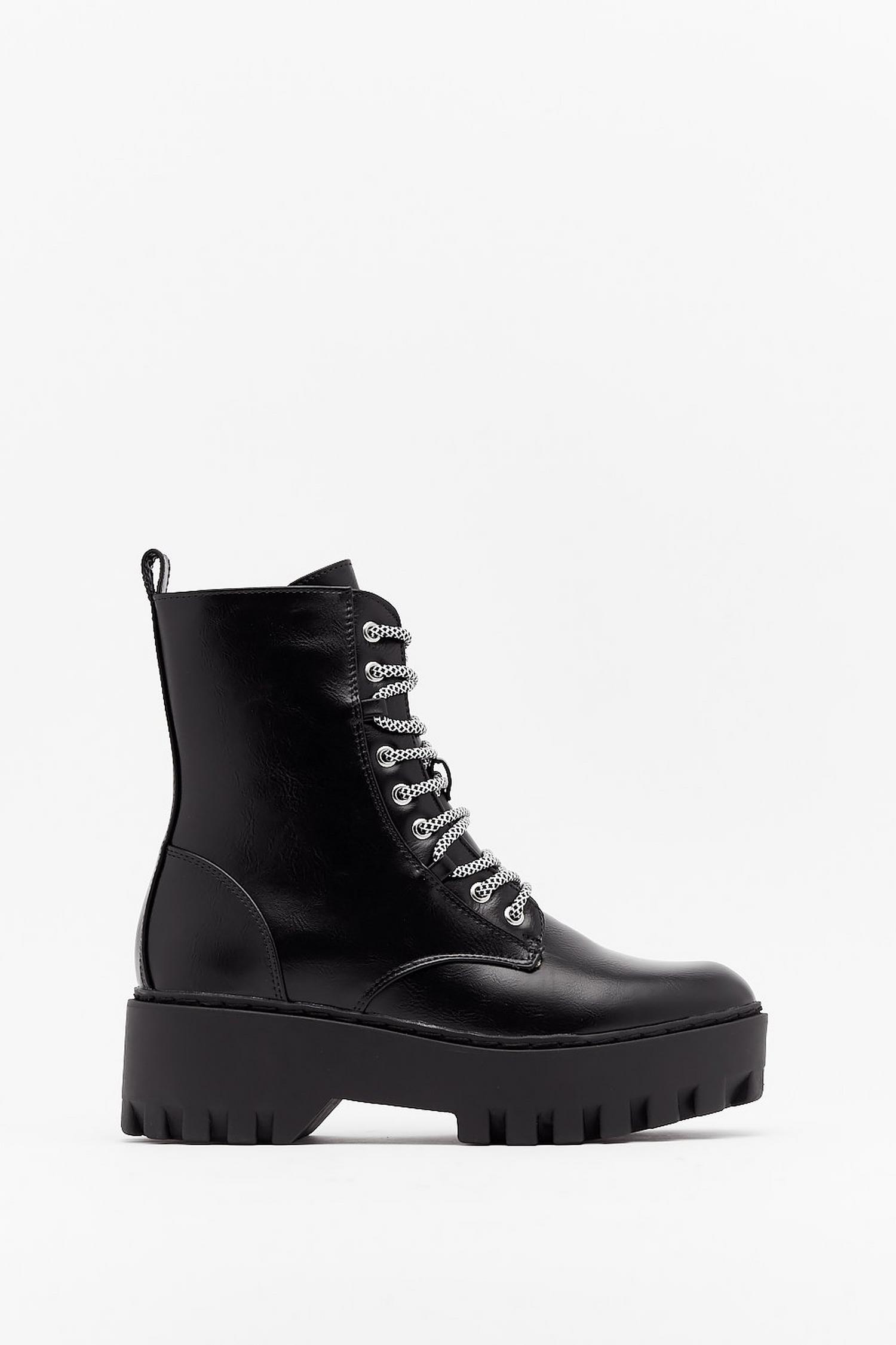 She's Lace-Up to Somethin' Cleated Platform Boots | Nasty Gal