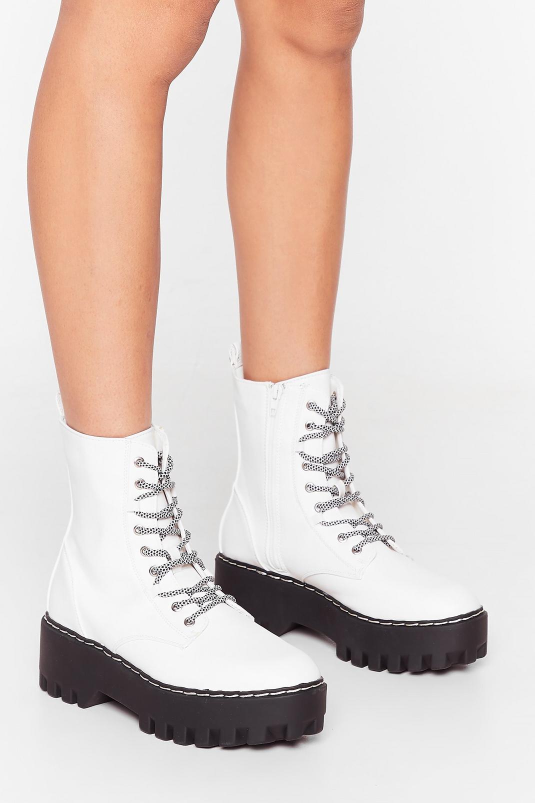 She's Lace-Up to Somethin' Cleated Platform Boots image number 1