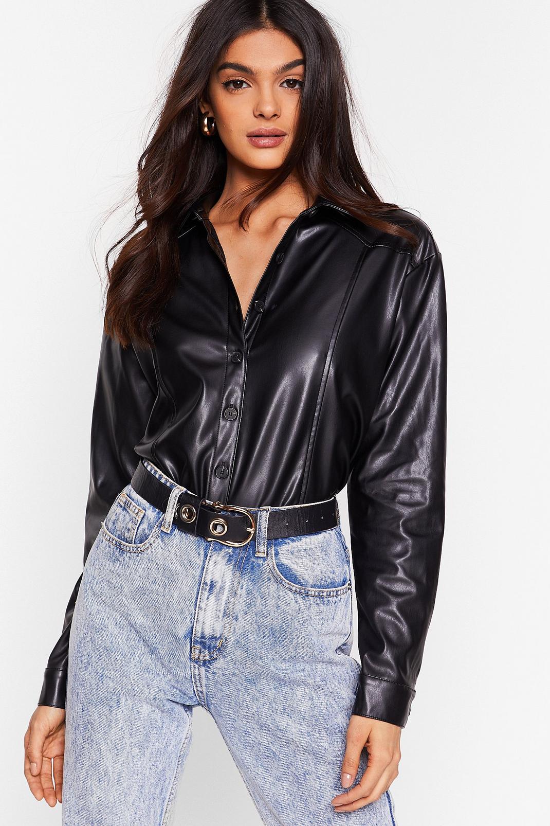 Say It Ain't Faux Leather Shirt image number 1