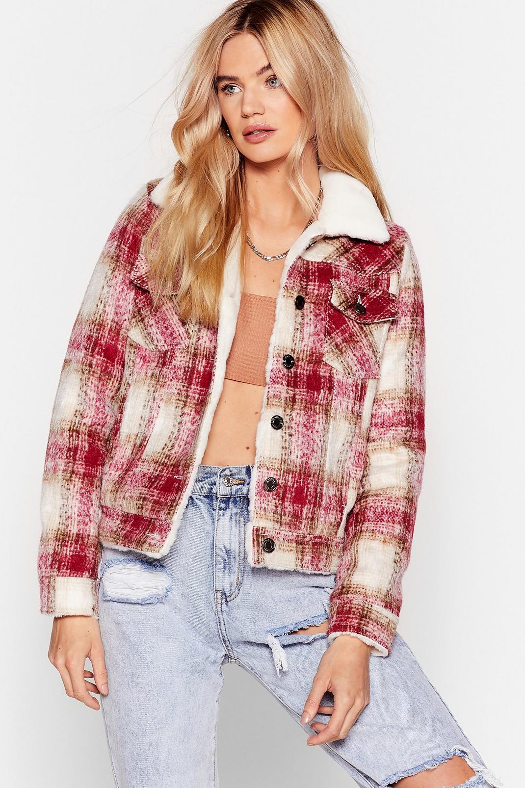 Checked Fur Lined Trucker Jacket | Nasty Gal