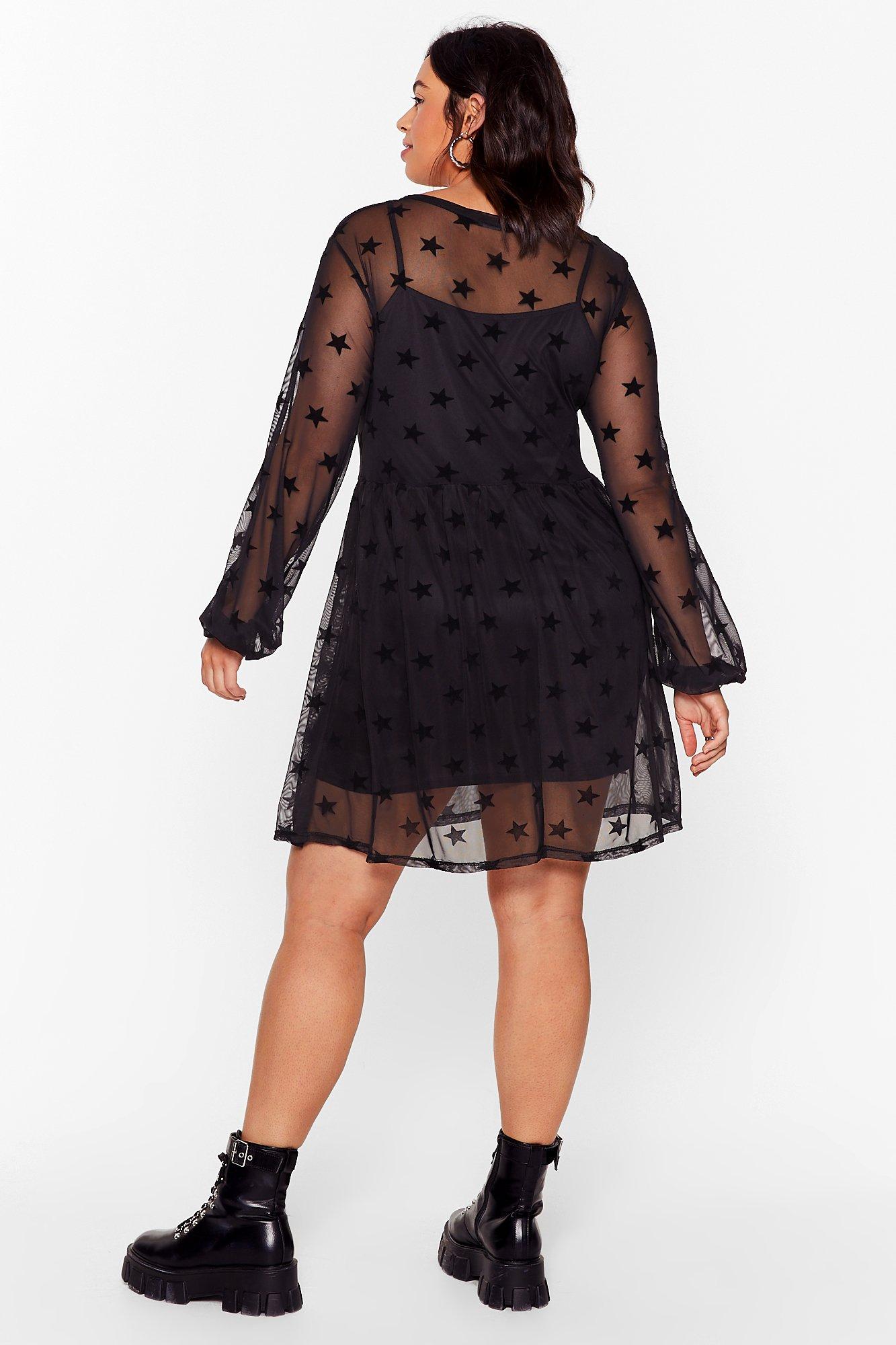 Mesh smock outlet dress