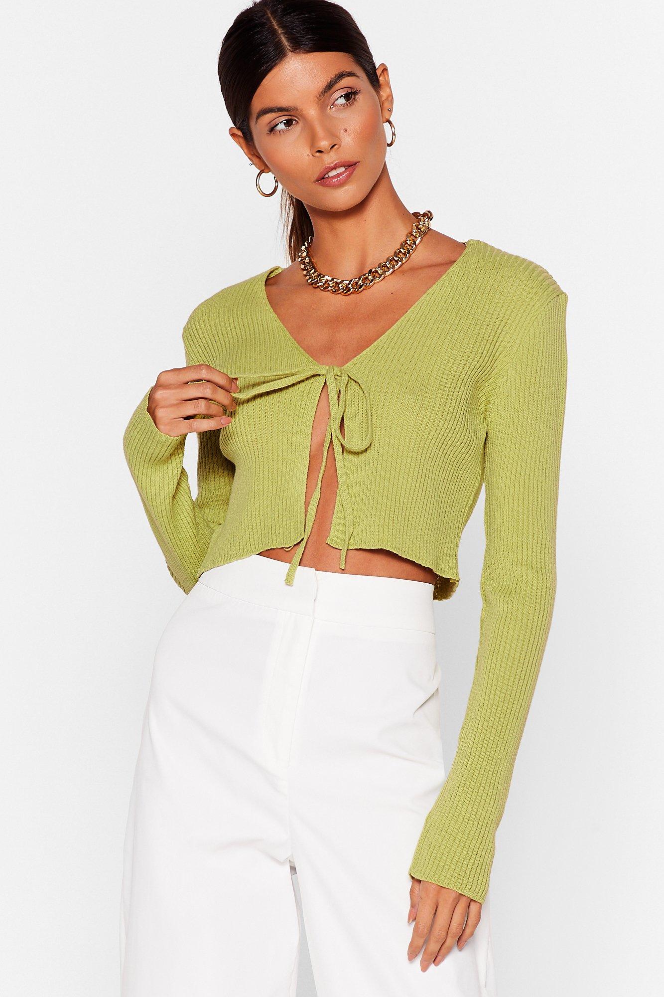 nasty gal tie front cardigan