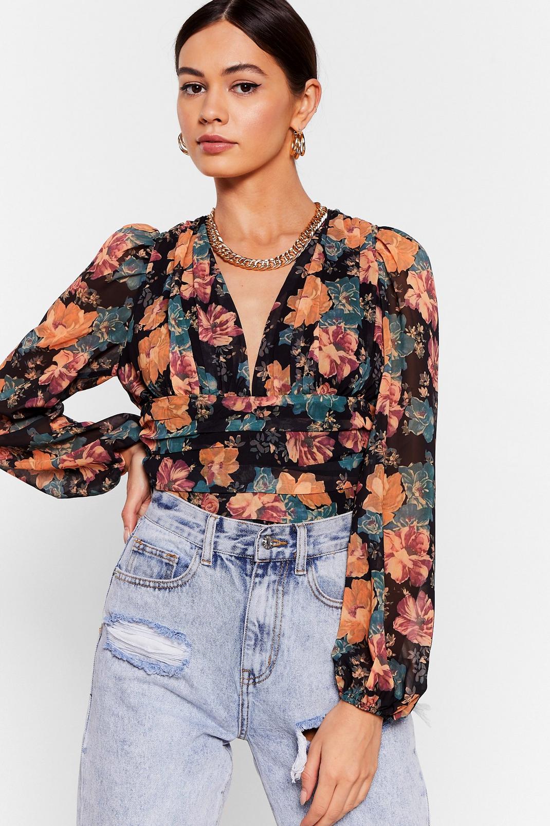 Before You Grow Floral Wrap Blouse image number 1
