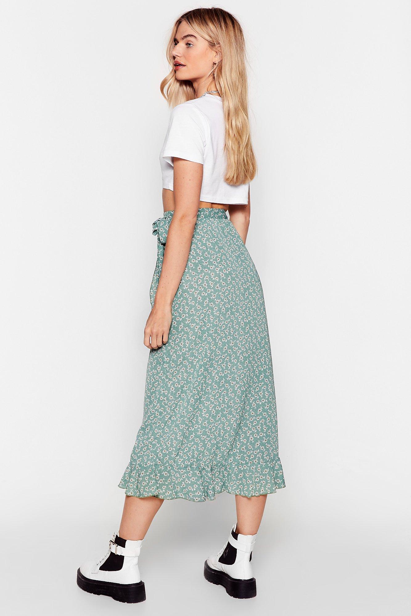 Flowy Wrap Midi Skirt