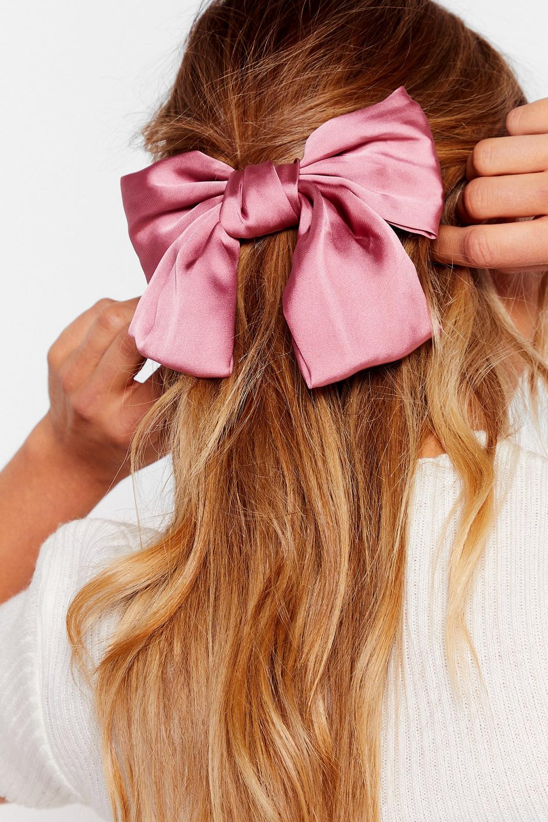 Pink Bow Your Own Way Satin Hair Clip image number 1