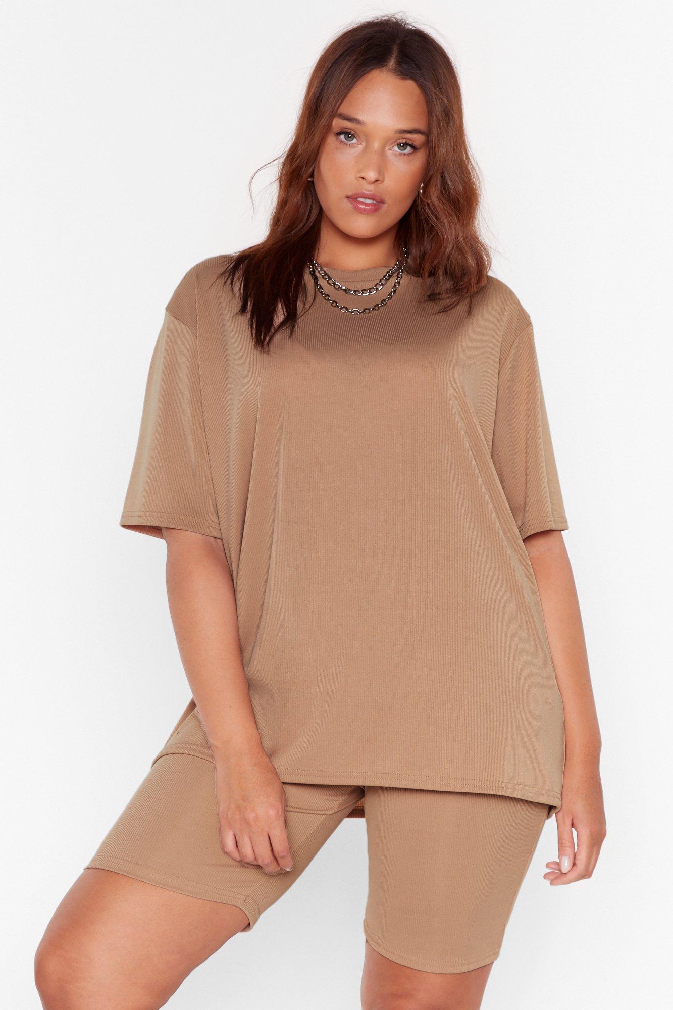 Cut Things Short Plus Tee and Biker Shorts Set Nasty Gal