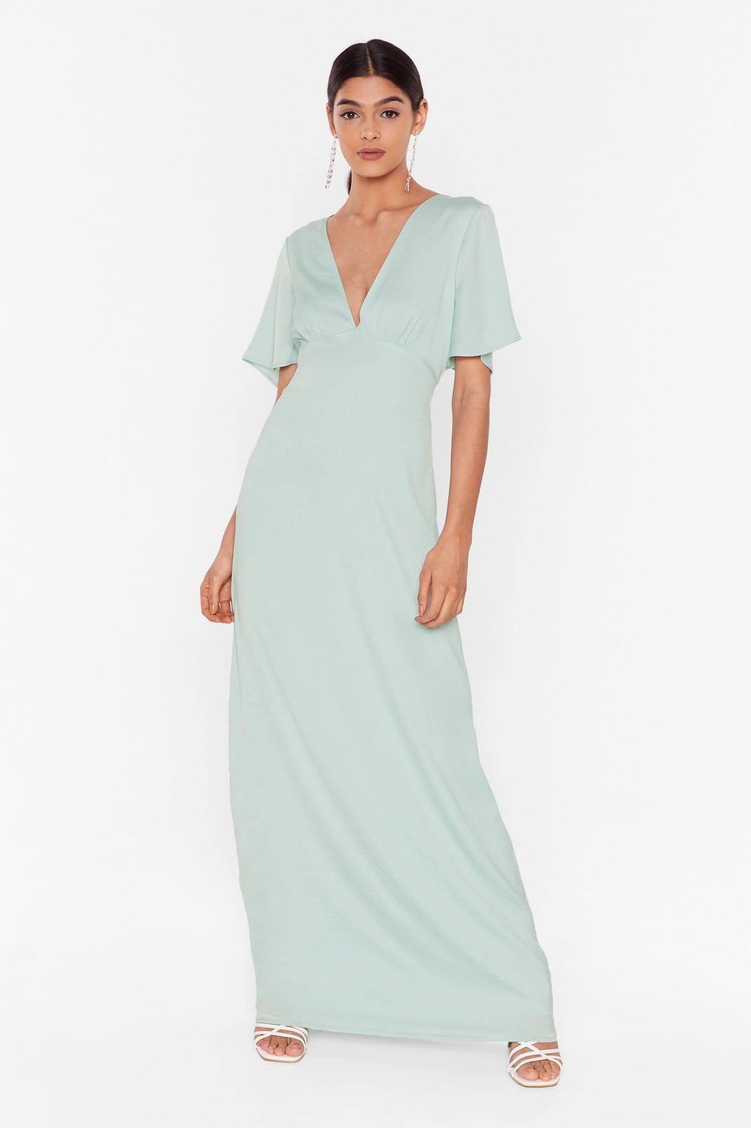 Oh We Didn't V You There Satin Maxi Dress image number 1