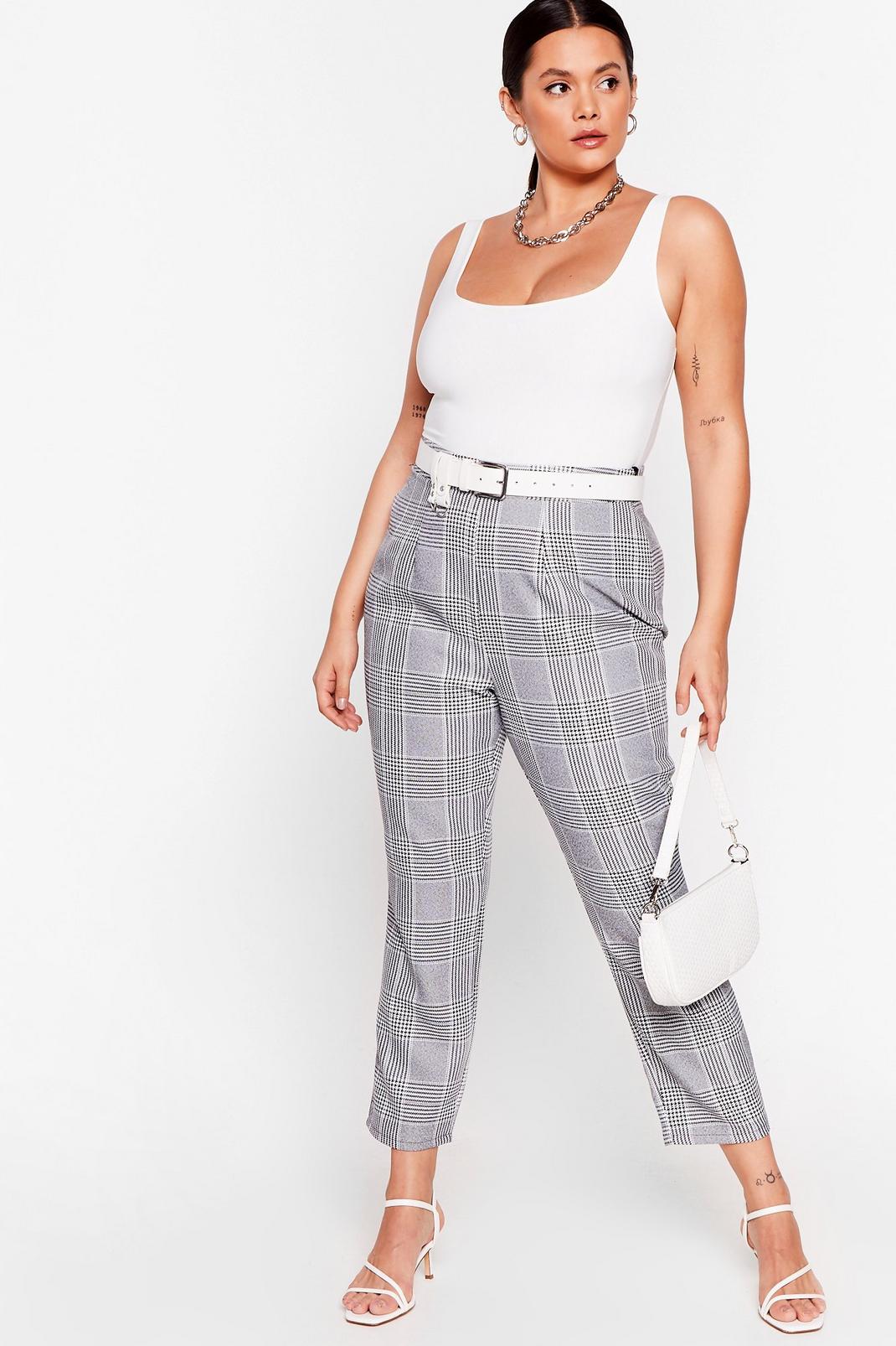 Black Handle the Houndstooth Plus High-Waisted Pants image number 1