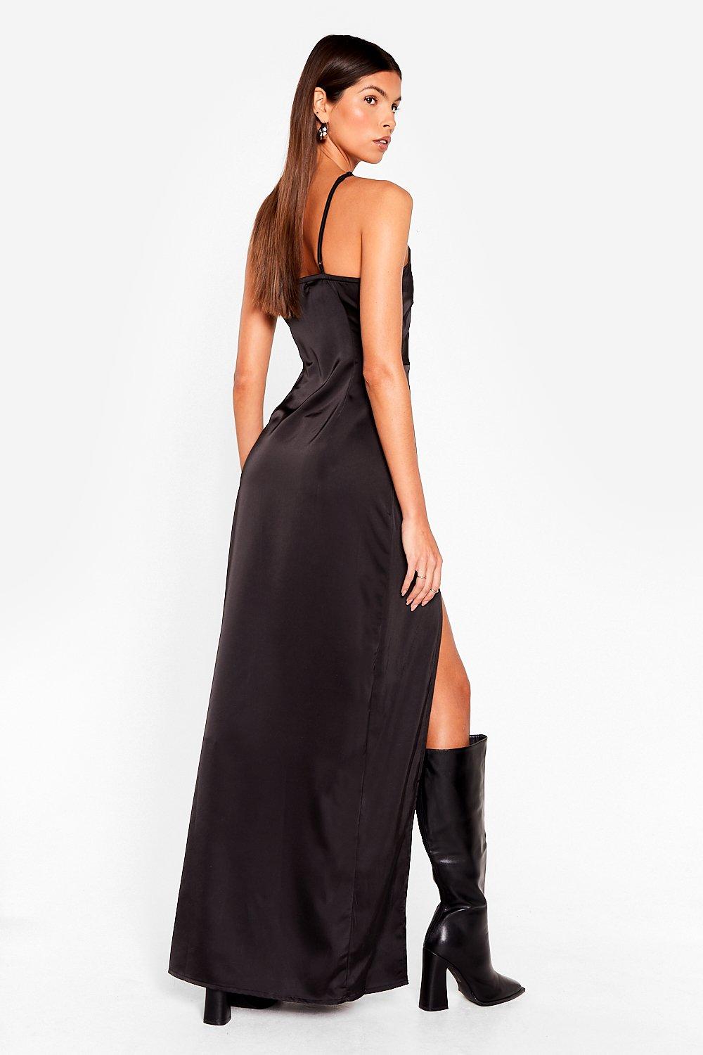 nasty gal look at you satin dress