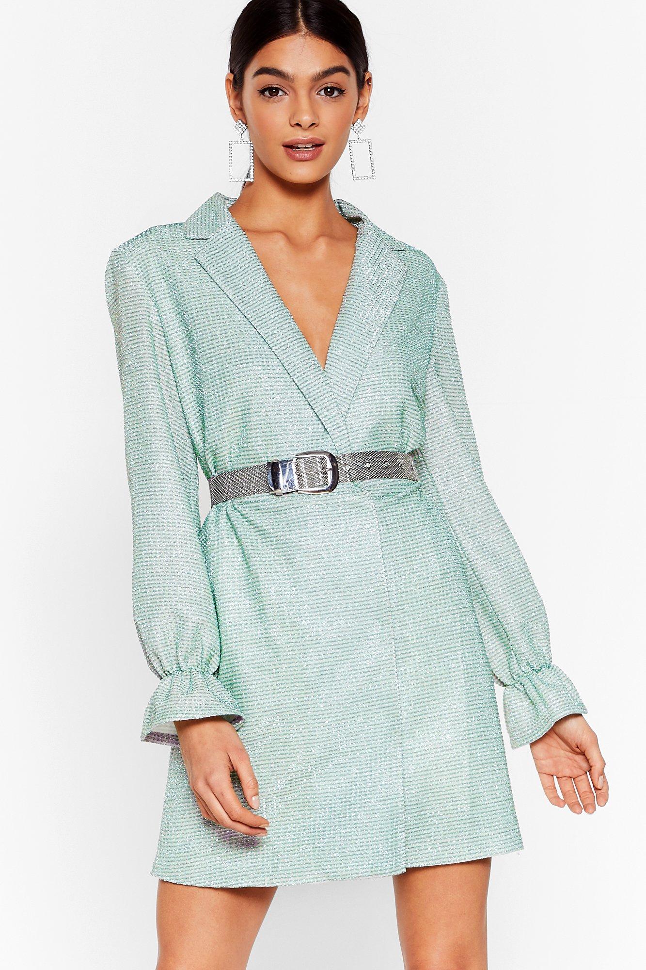 nasty gal green blazer dress