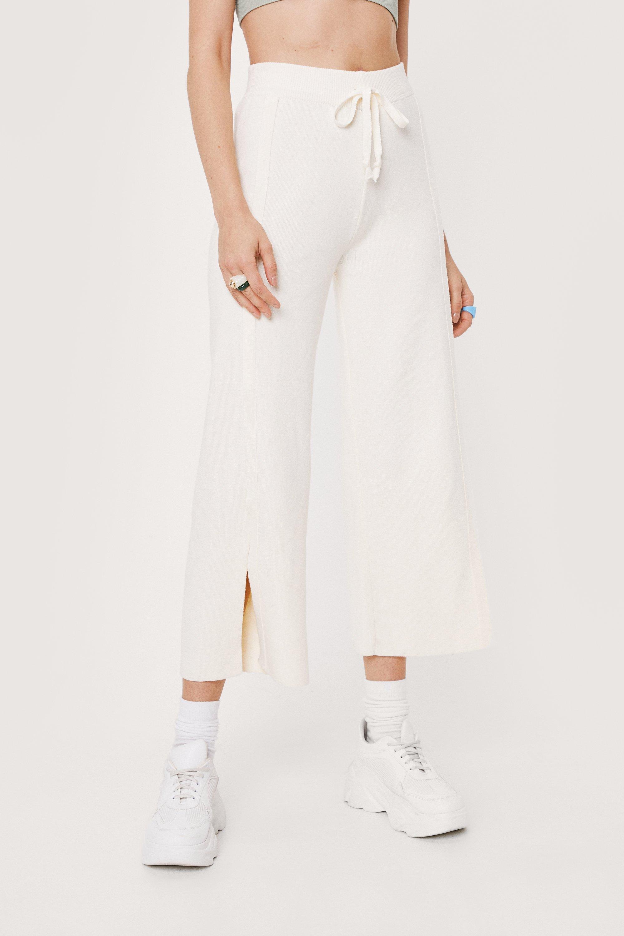 Slit Playing Games Wide-Leg Jogger Pants