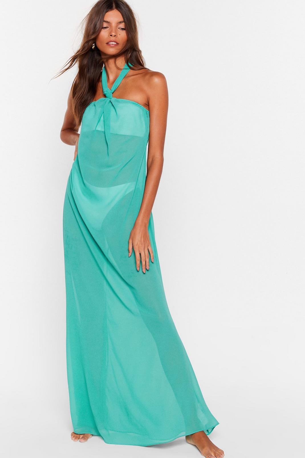 Green Shell We Dance Chiffon Cover-Up Dress image number 1